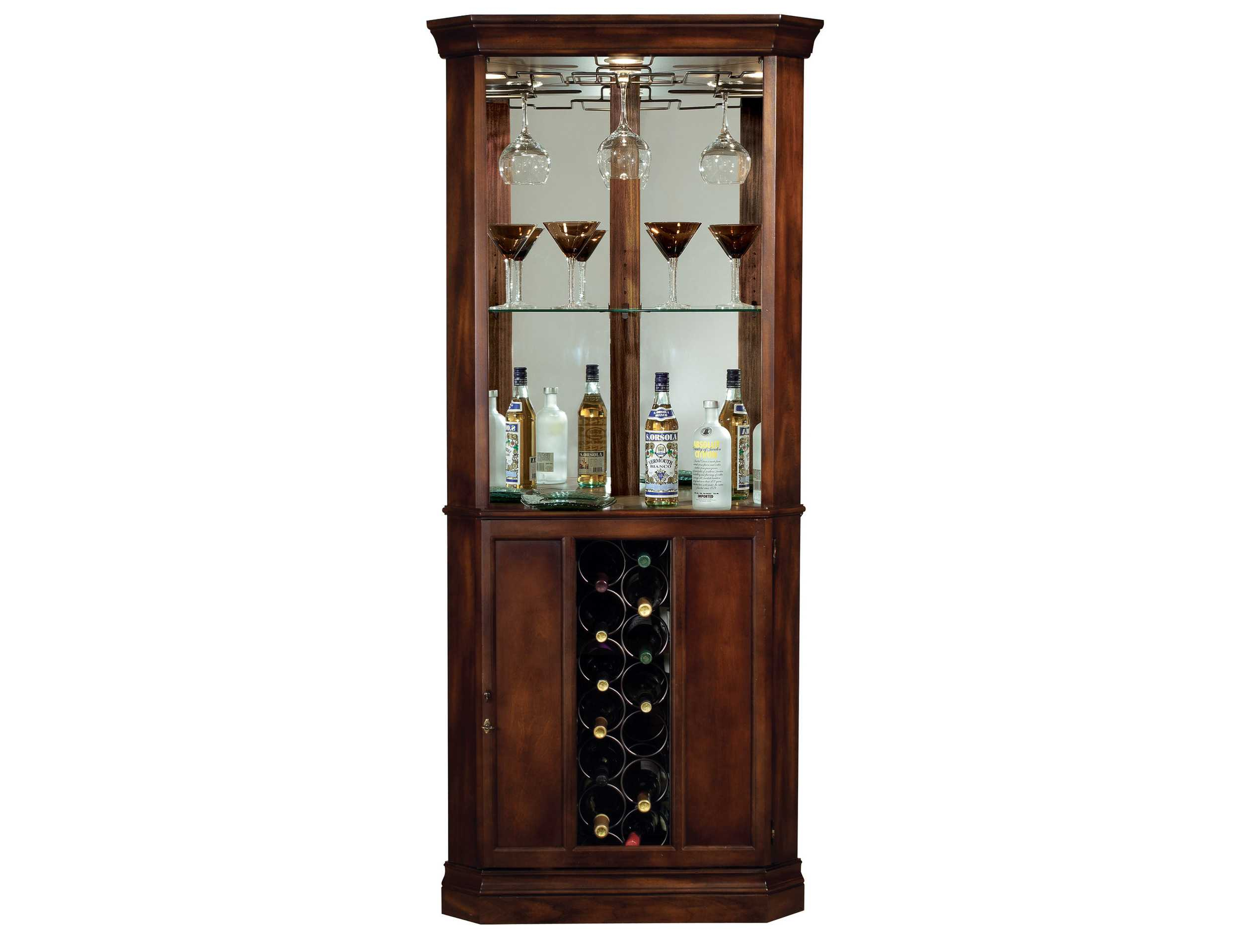 Howard Miller Piedmont Rustic Cherry Wine Bar Cabinet with proportions 2519 X 1890