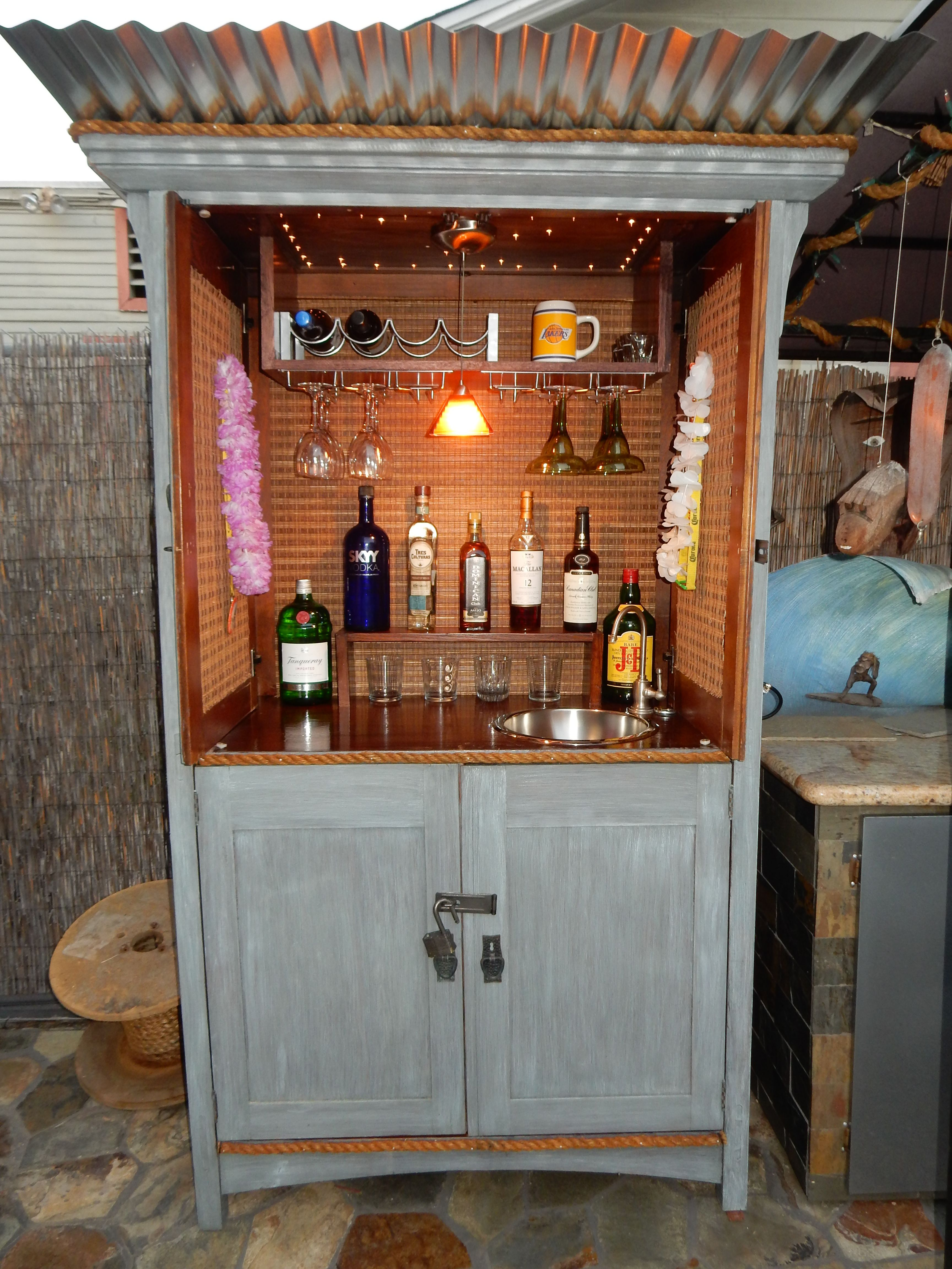 I Made An Outdoor Bar From An Old Oak Tv Cabinet Mancave with measurements 3456 X 4608