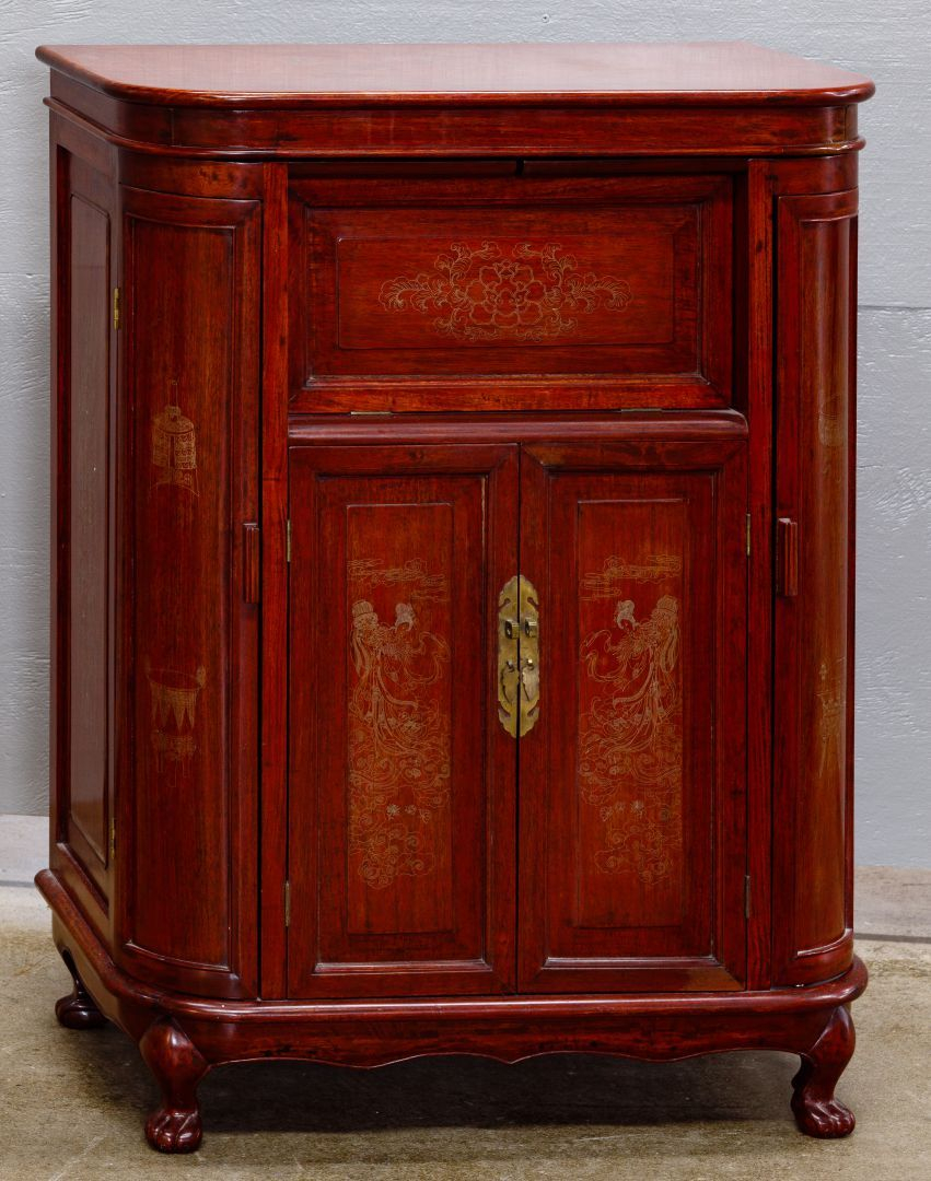 Lot 81 Asian Style Bar Cabinet 20th Century Rosewood with dimensions 851 X 1080