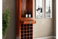 Lovedale Rustic Mango Wood 72 Tall Tower Bar Cabinet With Wine Storage intended for size 1200 X 1200