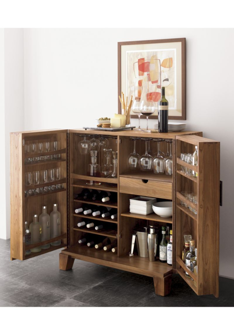 Marin Natural Bar Cabinet Crate And Barrel House Things in sizing 800 X 1142