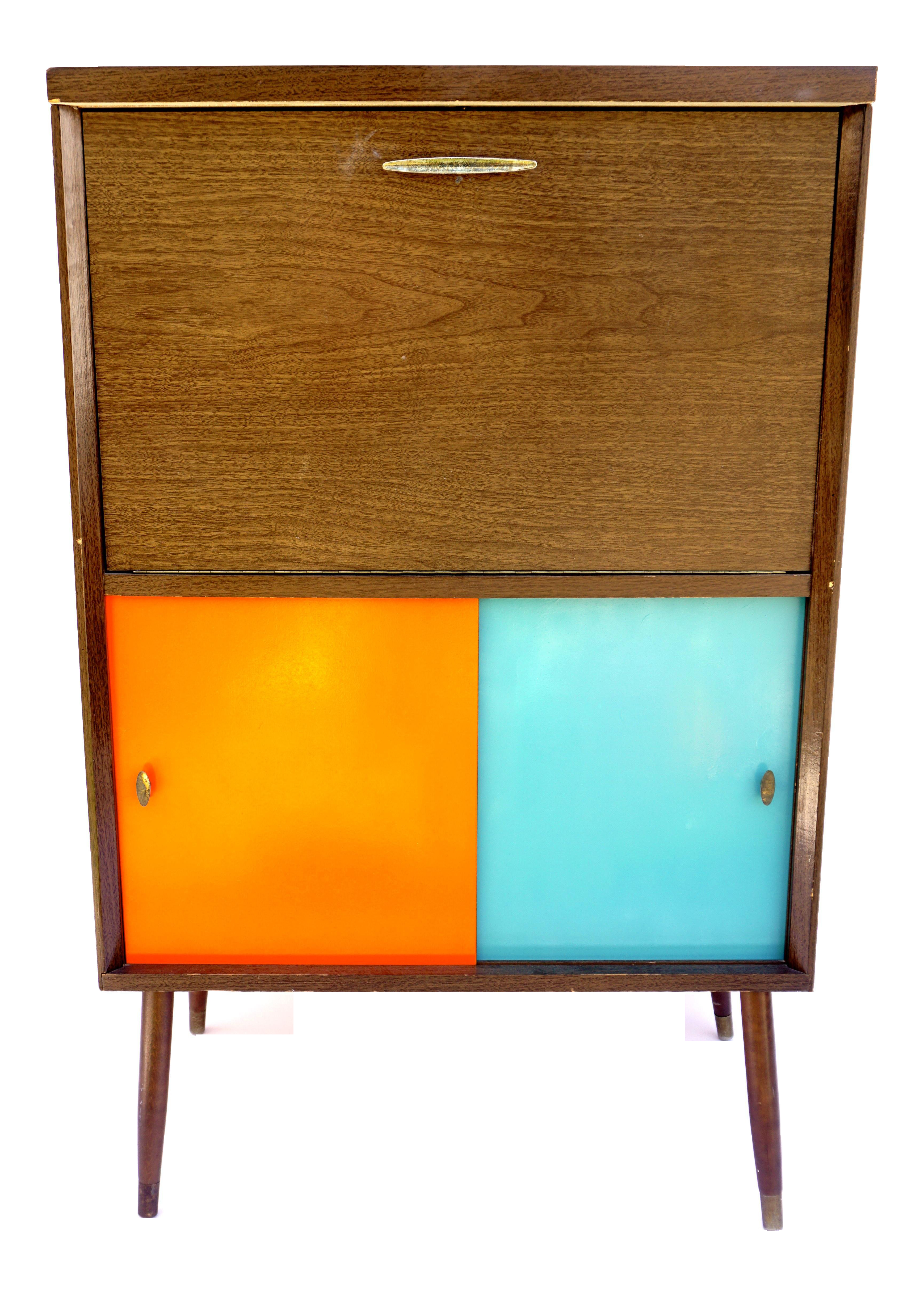 Mid Century Modern Bar Cabinet Vintage Retro Record in proportions 3476 X 4876