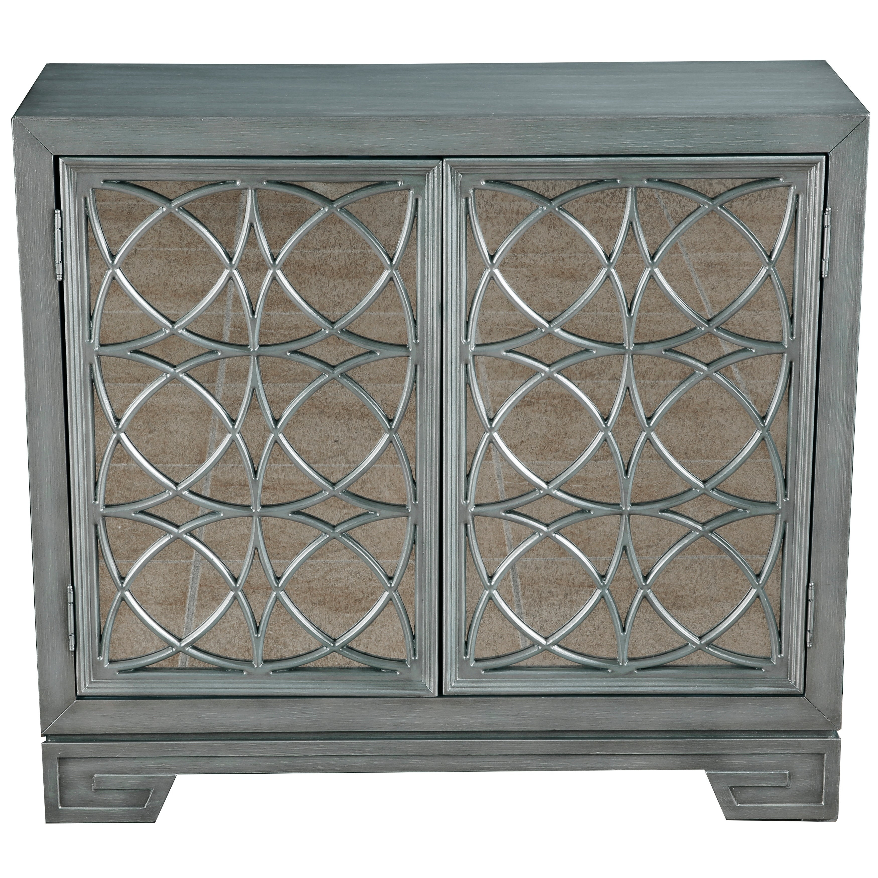 Modern Style Hand Burnished Silver With Blue Undertone Two Door Accent Bar Cabinet for size 3500 X 3500