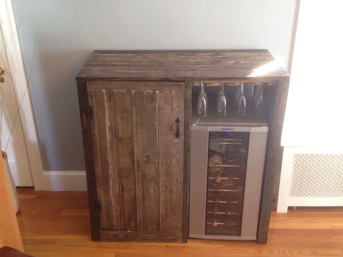 My First Pallet Project Rustic Liquor Cabinet With Built In regarding size 1136 X 852