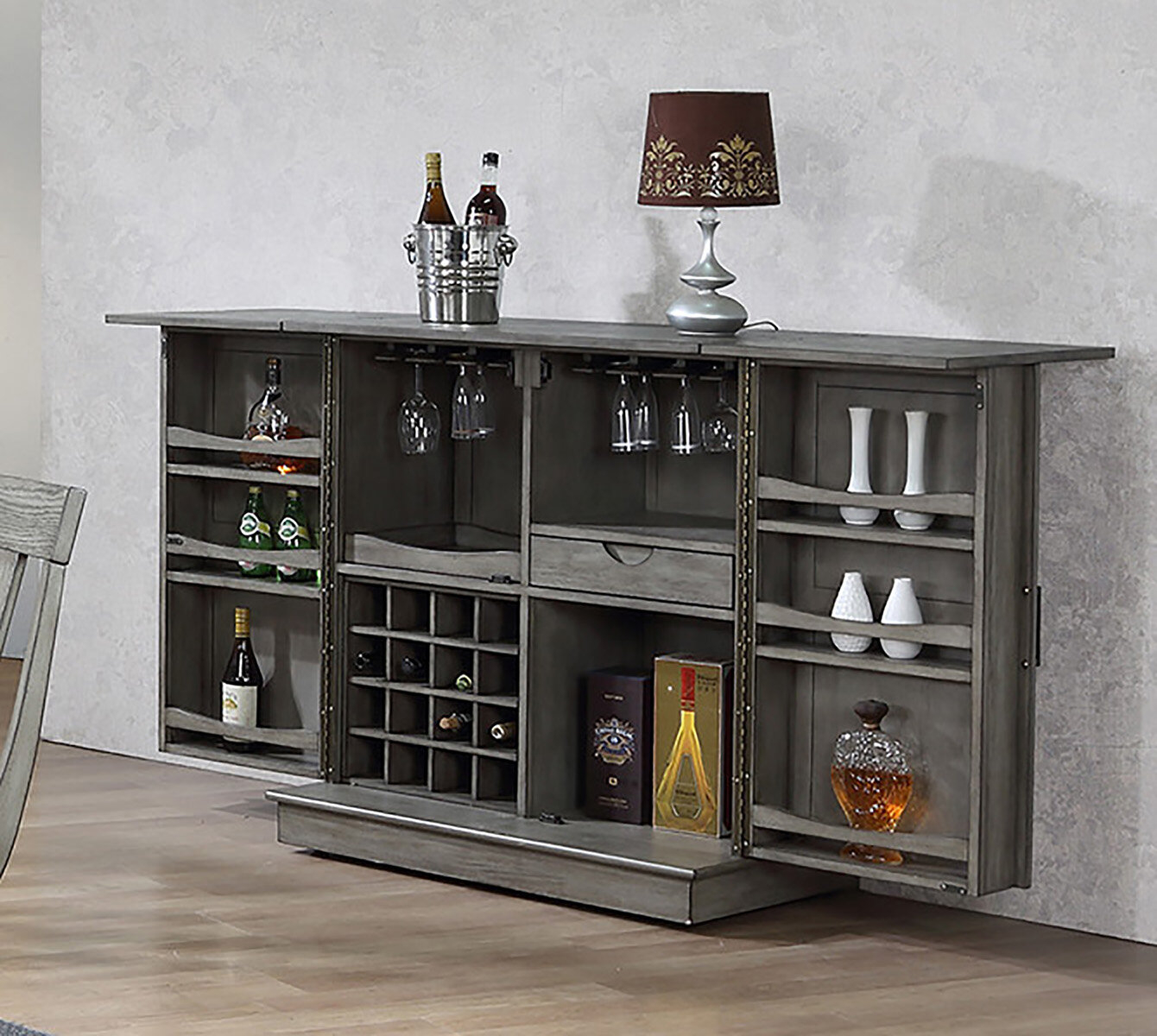 Ophelia Co Vergara Expandable Bar Cabinet Reviews Wayfair within size 1340 X 1200
