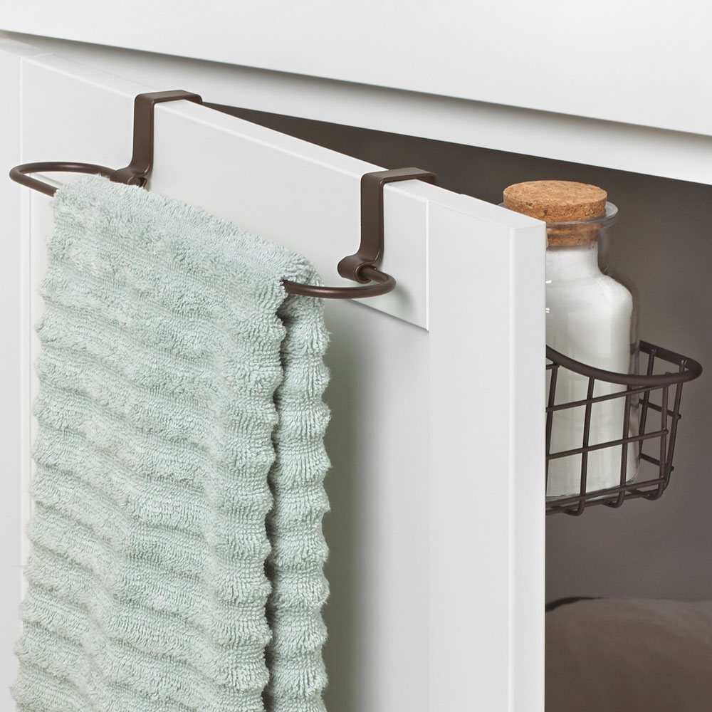 Over Cabinet Door Basket With Towel Bar for size 1000 X 1000