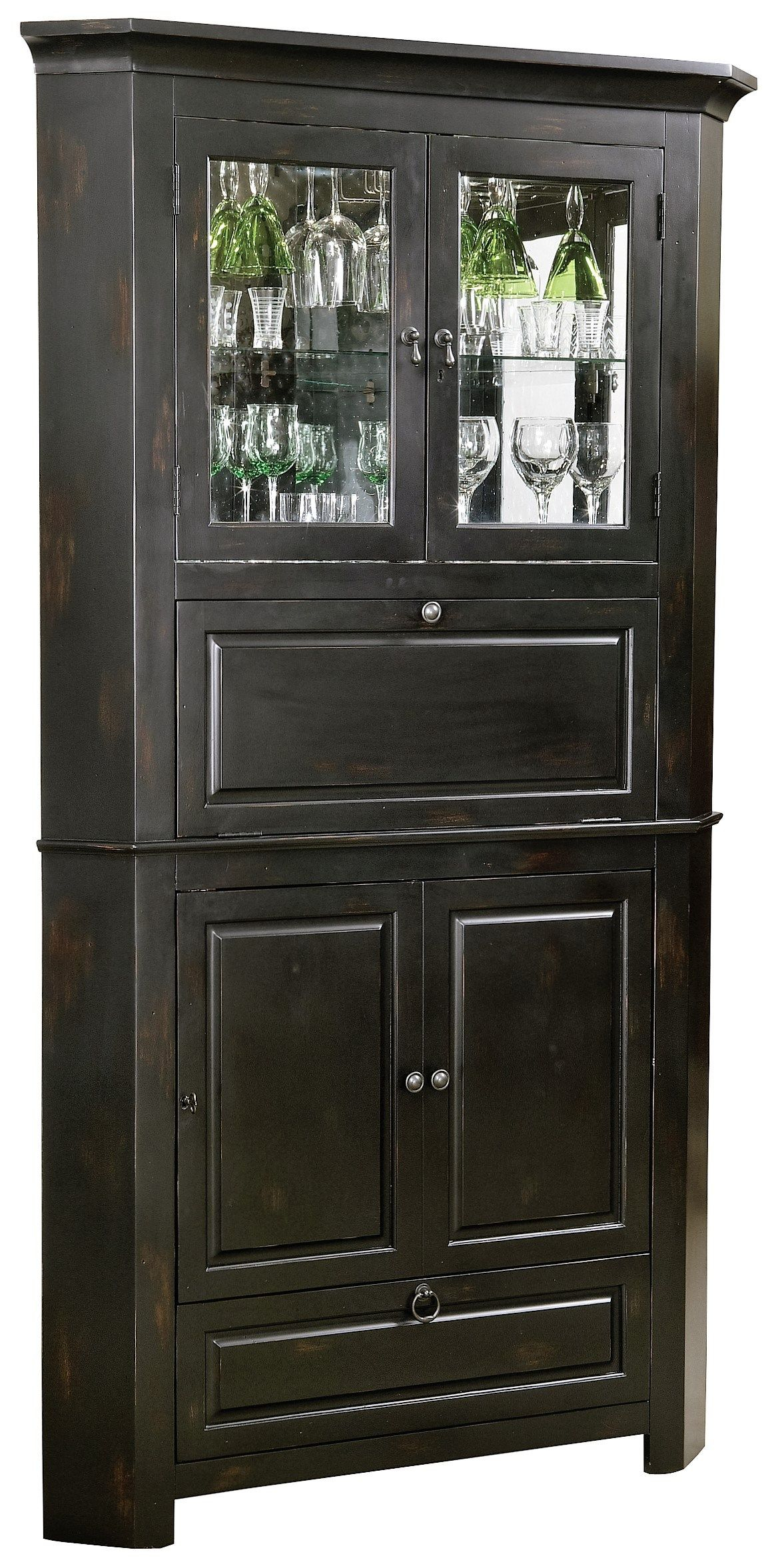 Rustic Corner Bar Cabinet Distressed Wine Bar Cabinet in proportions 1165 X 2353