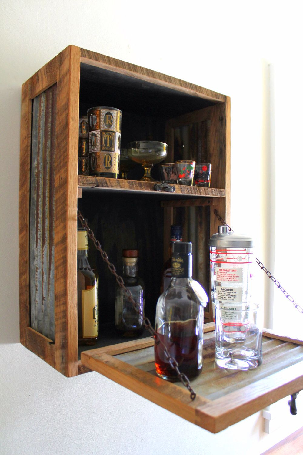 Rustic Hanging Liquor Cabinet Murphy Bar Wall Bar Wine intended for measurements 1000 X 1500
