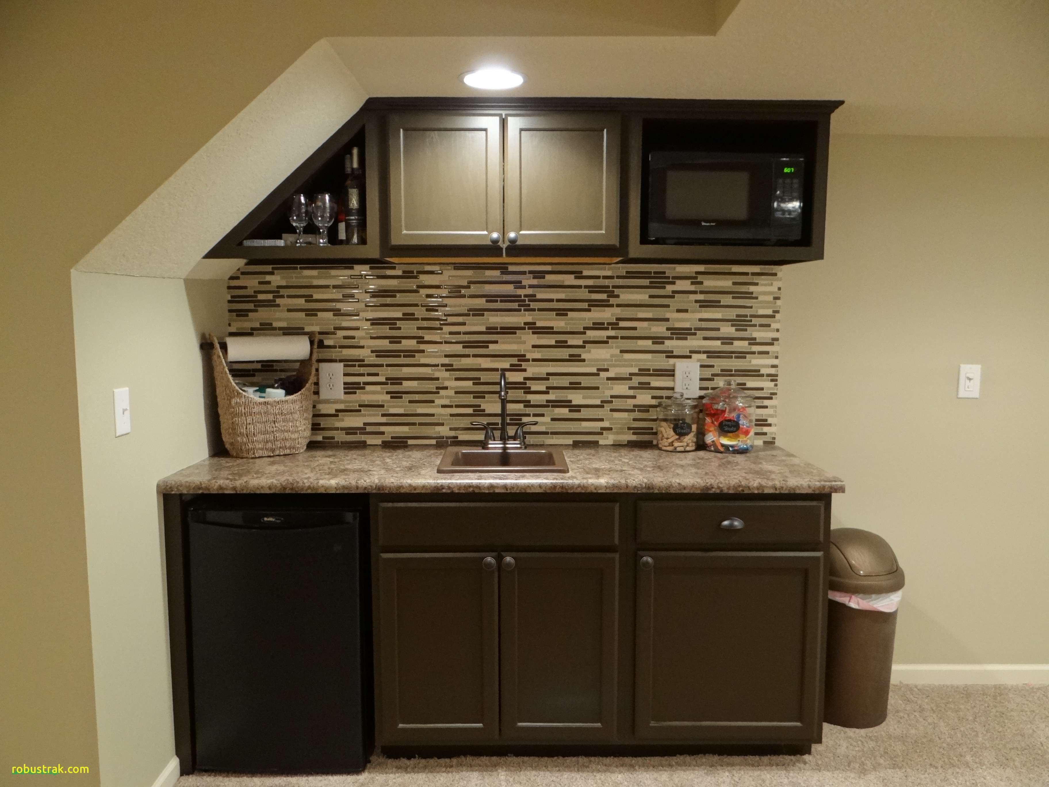 Sink Wet Bar With And Refrigerator Basement Under Stairs intended for dimensions 3648 X 2736