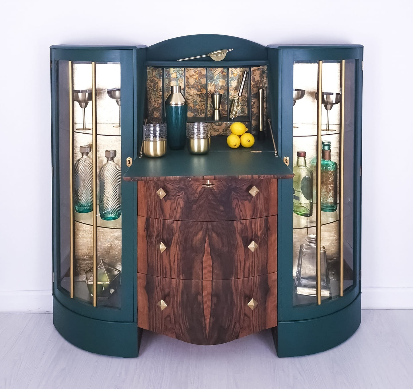 Sold Art Deco Drinks Cabinet Cocktail Bar Bureau intended for measurements 1440 X 1354