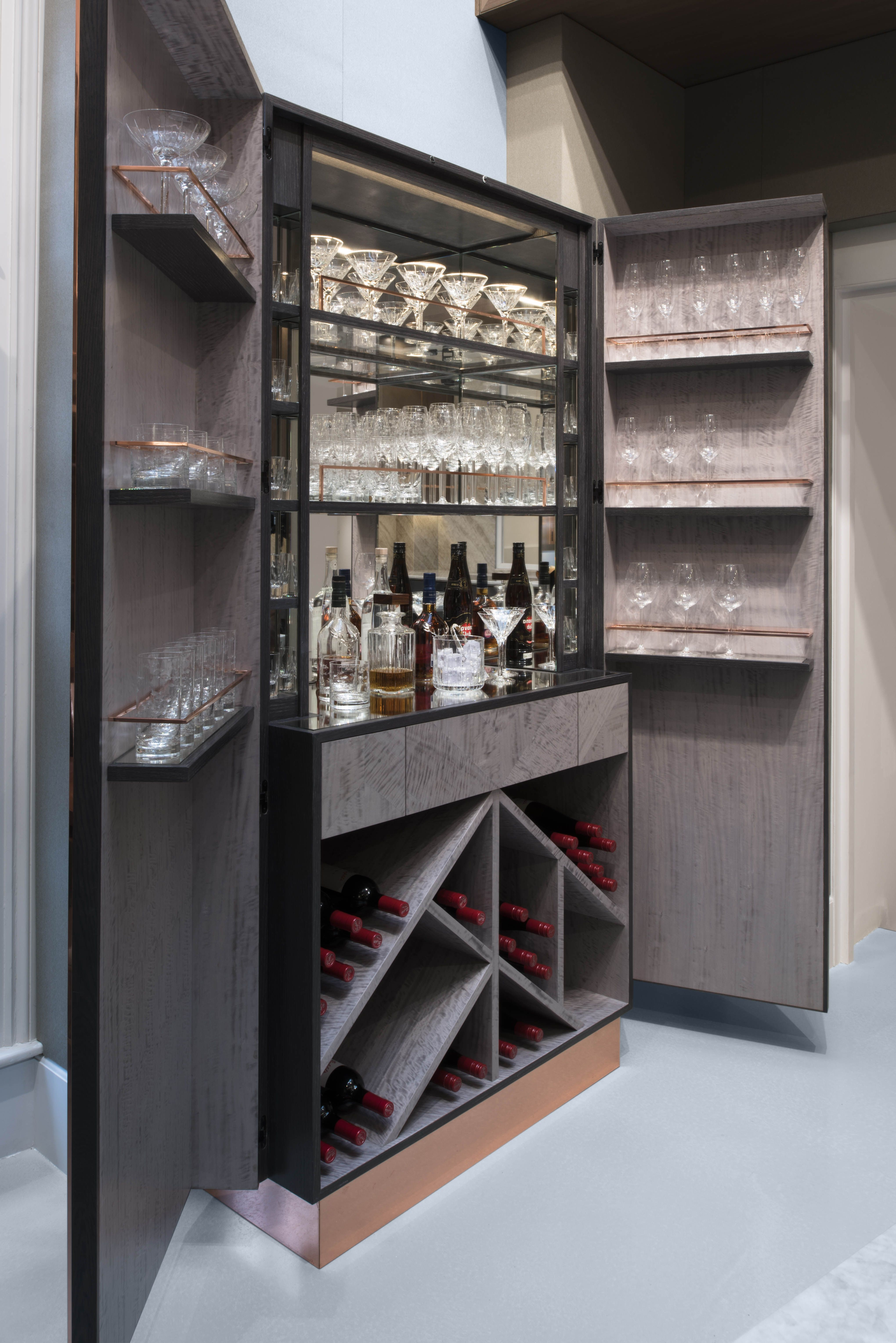 Sycamore And Copper Cabinet Bar Home Bar within proportions 4080 X 6113