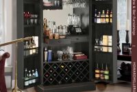 Tall Decorative Panel Locking Door Black Wine Bar Cabinet 695142 Howard Miller with measurements 900 X 893