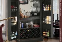 Tall Decorative Panel Locking Door Black Wine Bar Cabinet 695142 Howard Miller within size 900 X 893