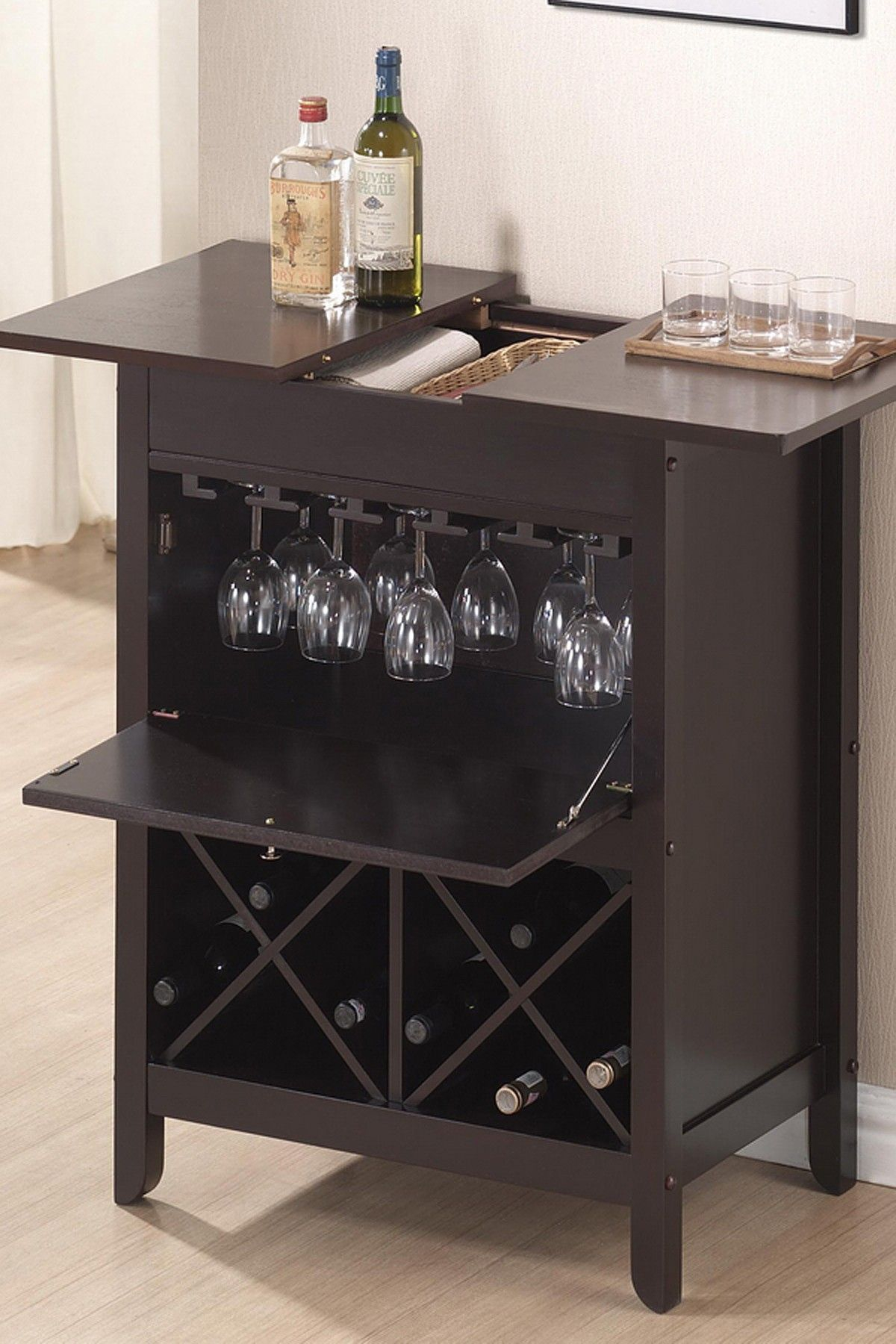 Tuscany Brown Modern Dry Bar Wine Cabinet Hautelook throughout measurements 1200 X 1800