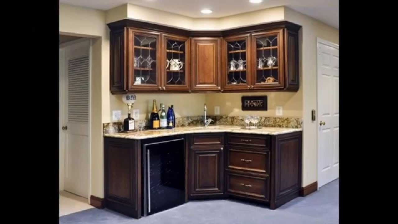 Two Wall Corner Wet Bar With Dark Cabinetry And Light throughout measurements 1280 X 720