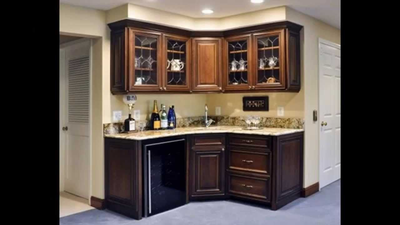 Two Wall Corner Wet Bar With Dark Cabinetry And Light throughout sizing 1280 X 720