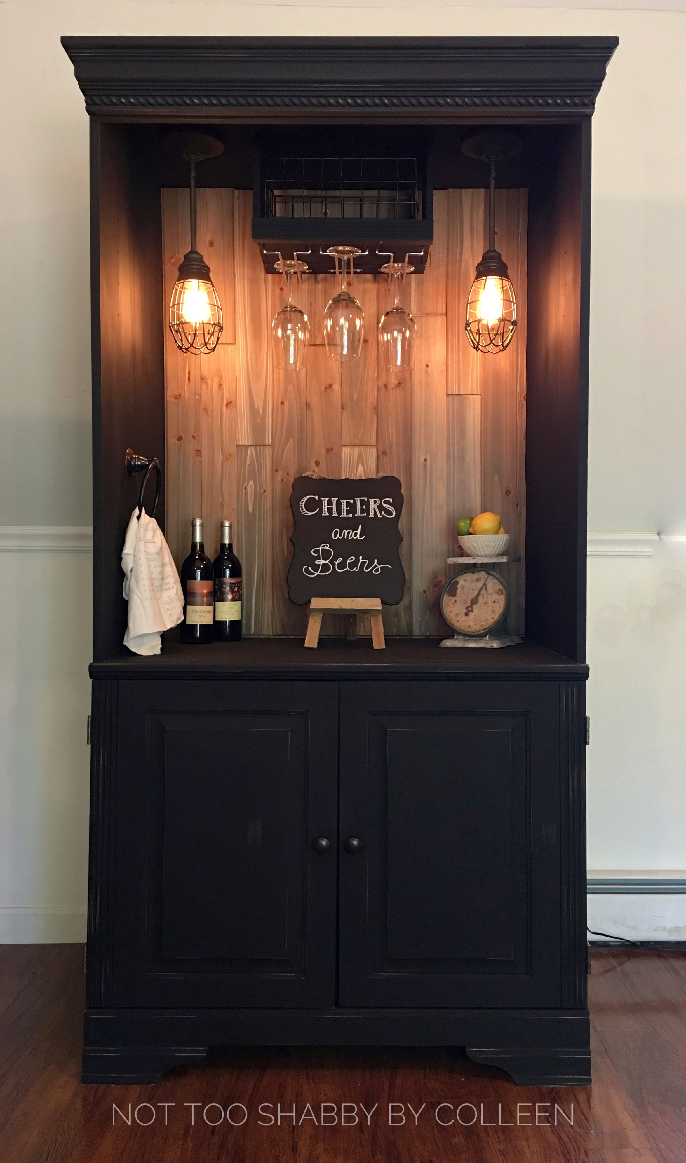 Upcycled Repurposed Armoire Converted Into A Dry Bar in size 2350 X 3986
