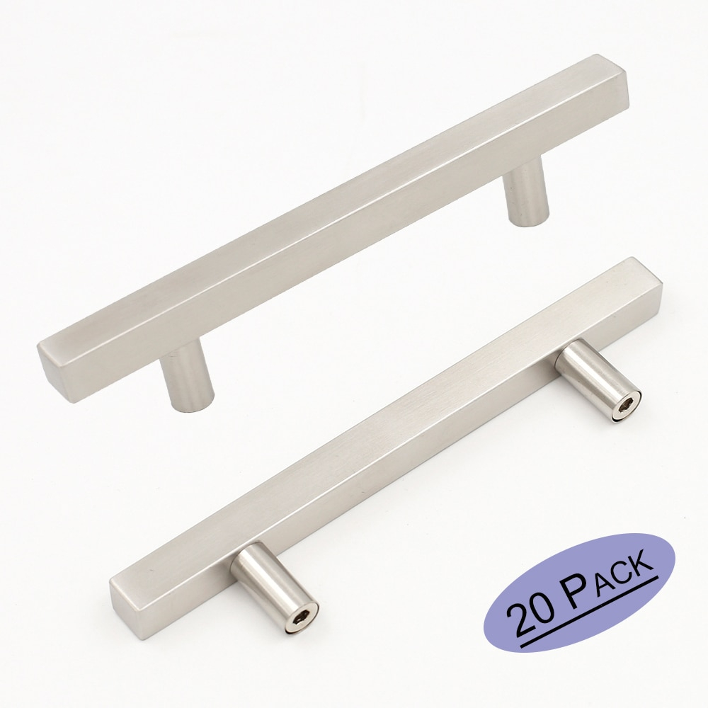 Us 3374 Brushed Nickel Kitchen Cabinet Pulls J22bss Square T Bar Bathroom Cabinet Door Hardware Handles Furniture Drawer Knobs 20pack In Cabinet throughout proportions 1000 X 1000