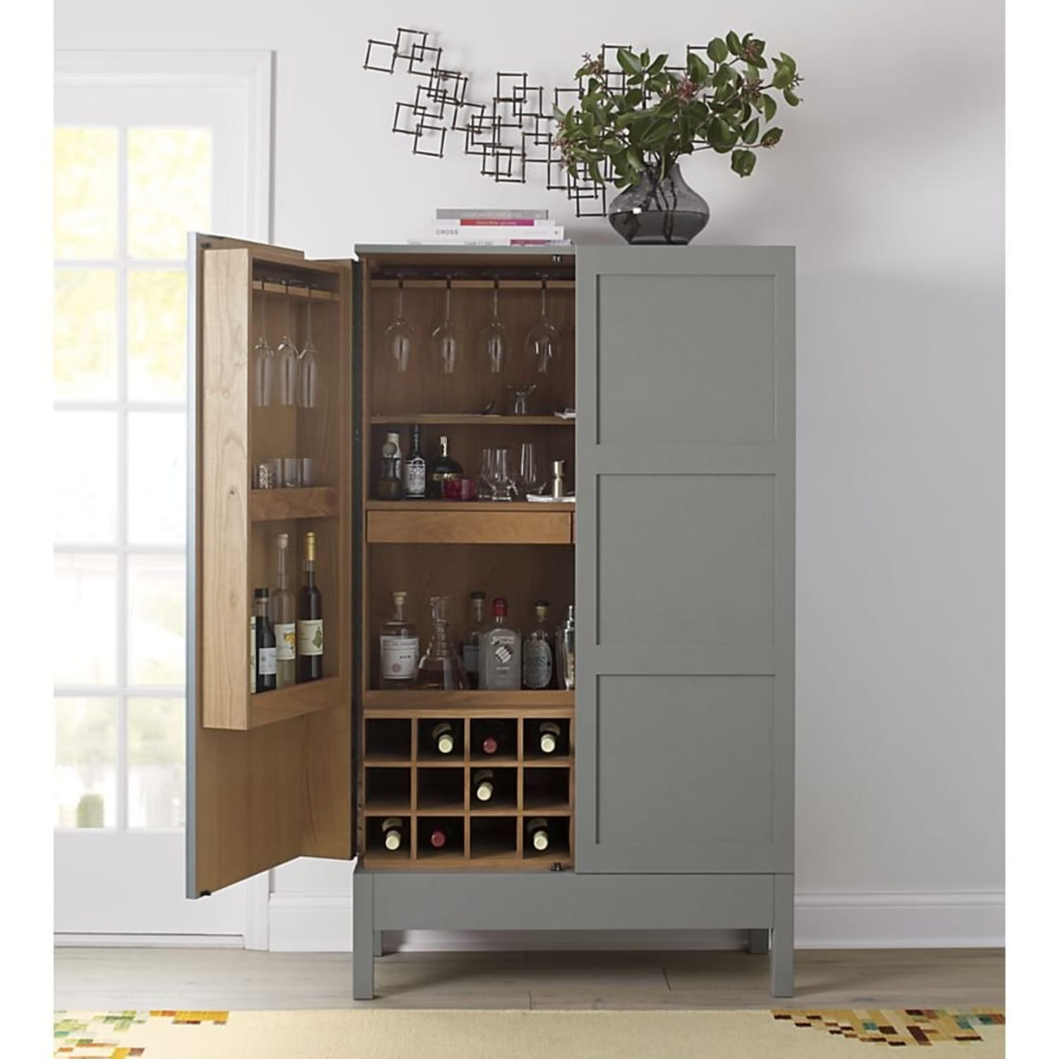 Victuals Grey Bar Cabinet Russell Pinch For Crate for proportions 1500 X 1500