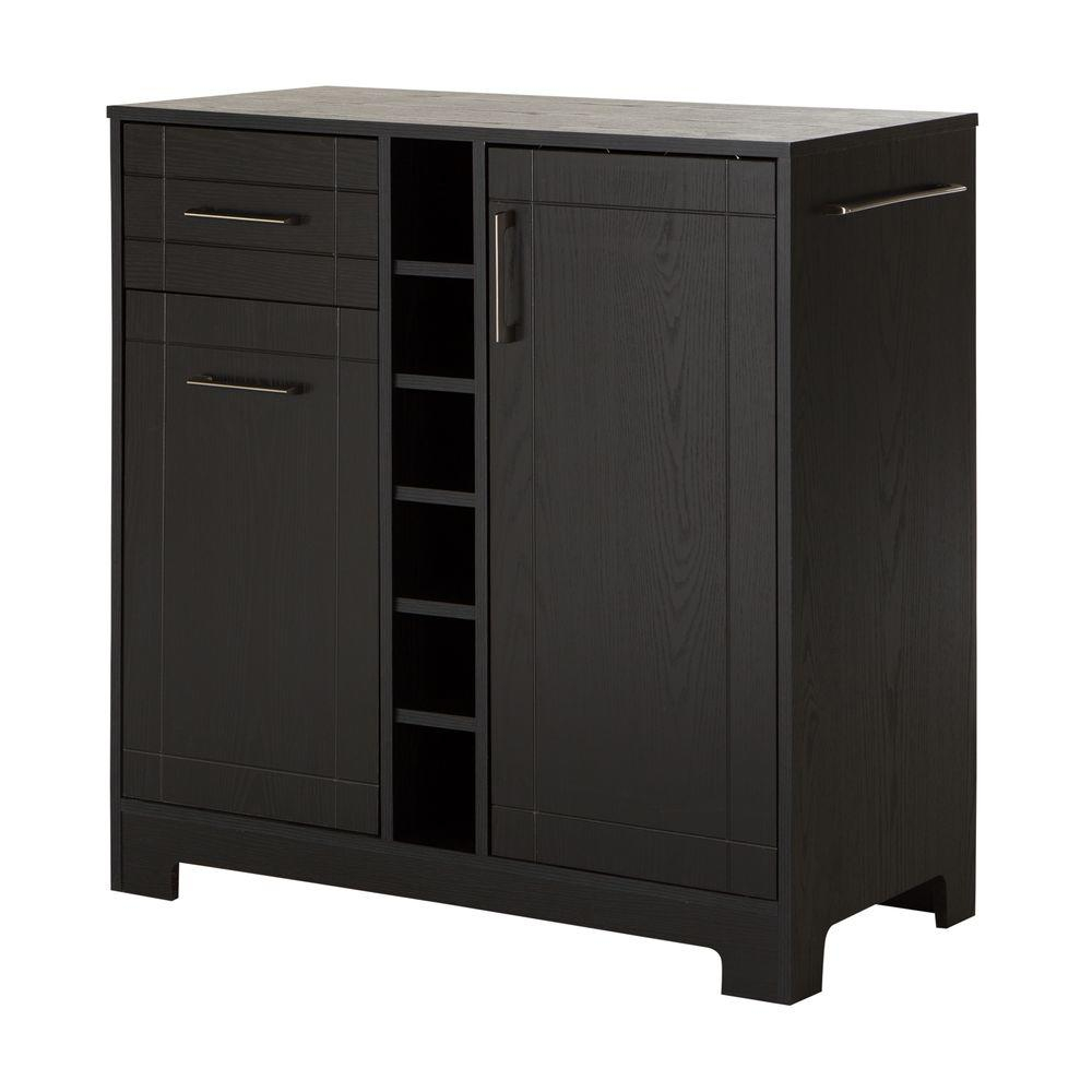 Vietti 6 Bottle Black Oak Bar Cabinet regarding dimensions 1000 X 1000