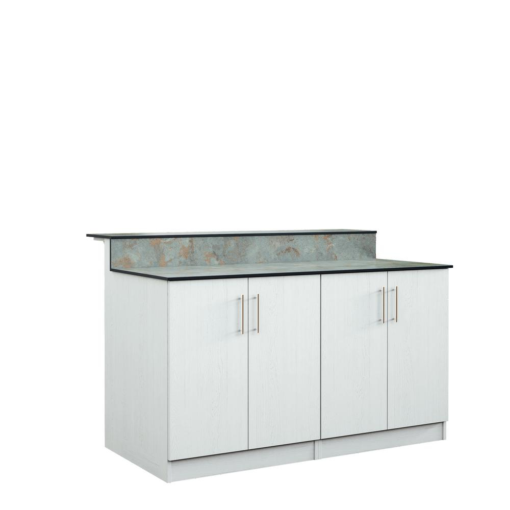 Weatherstrong Miami 595 In Outdoor Bar Cabinets With Countertop 4 Full Height Doors In White with dimensions 1000 X 1000