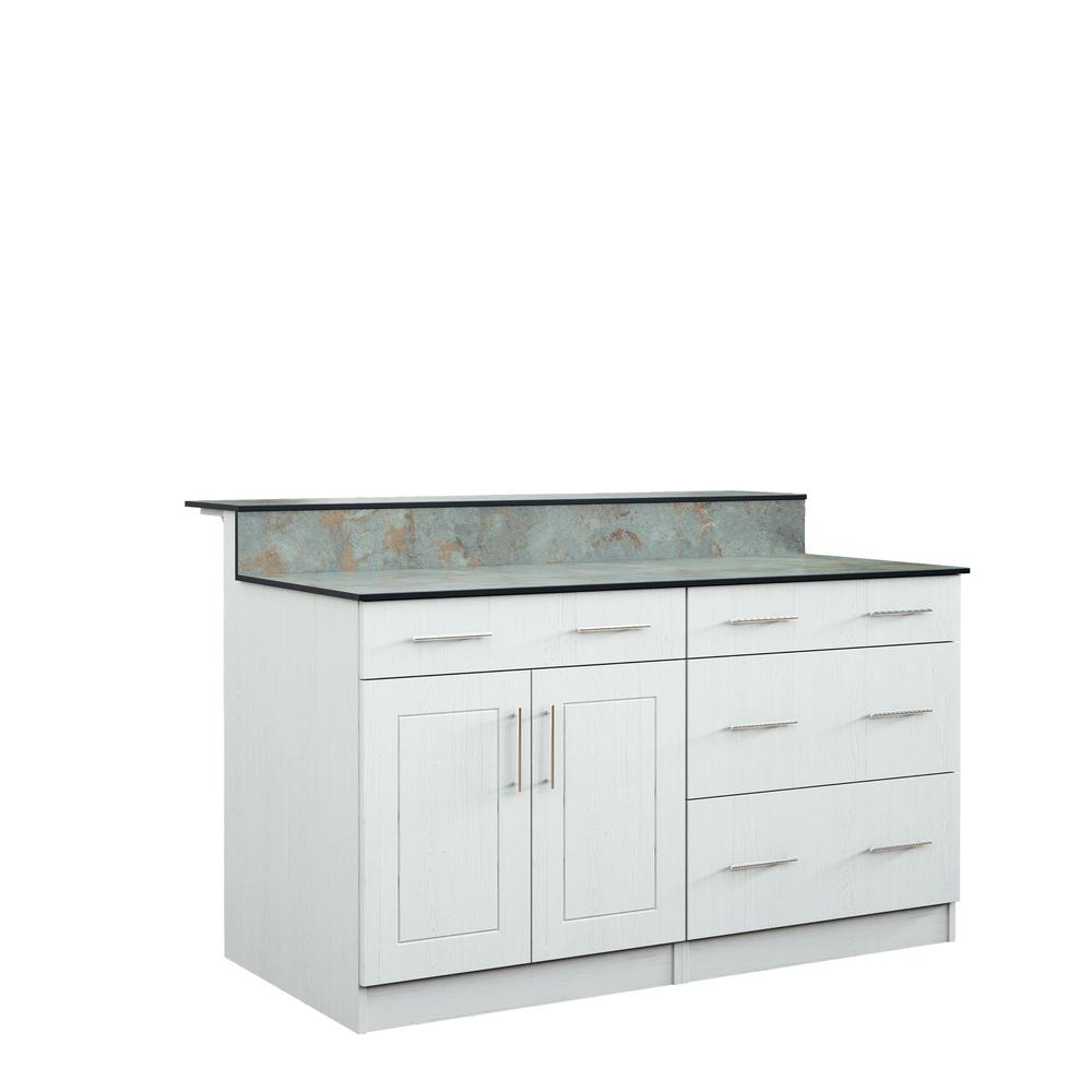 Weatherstrong Palm Beach 595 In Outdoor Bar Cabinets With Countertop 2 Door And 2 Drawer In White regarding dimensions 1000 X 1000