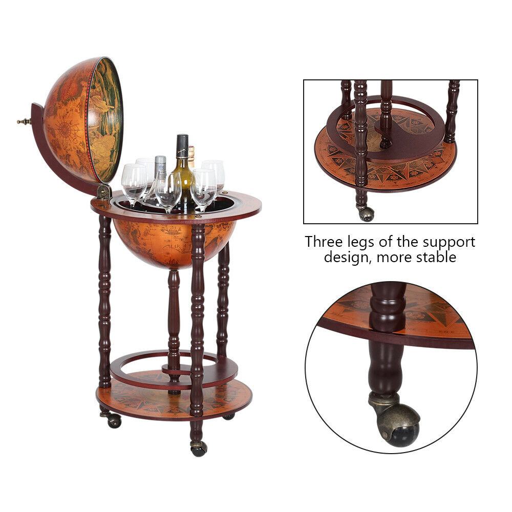 Wine Liquor Bar Rack Cabinet Nautical Old Italian Style Globemap Mini Bar within dimensions 1000 X 1000