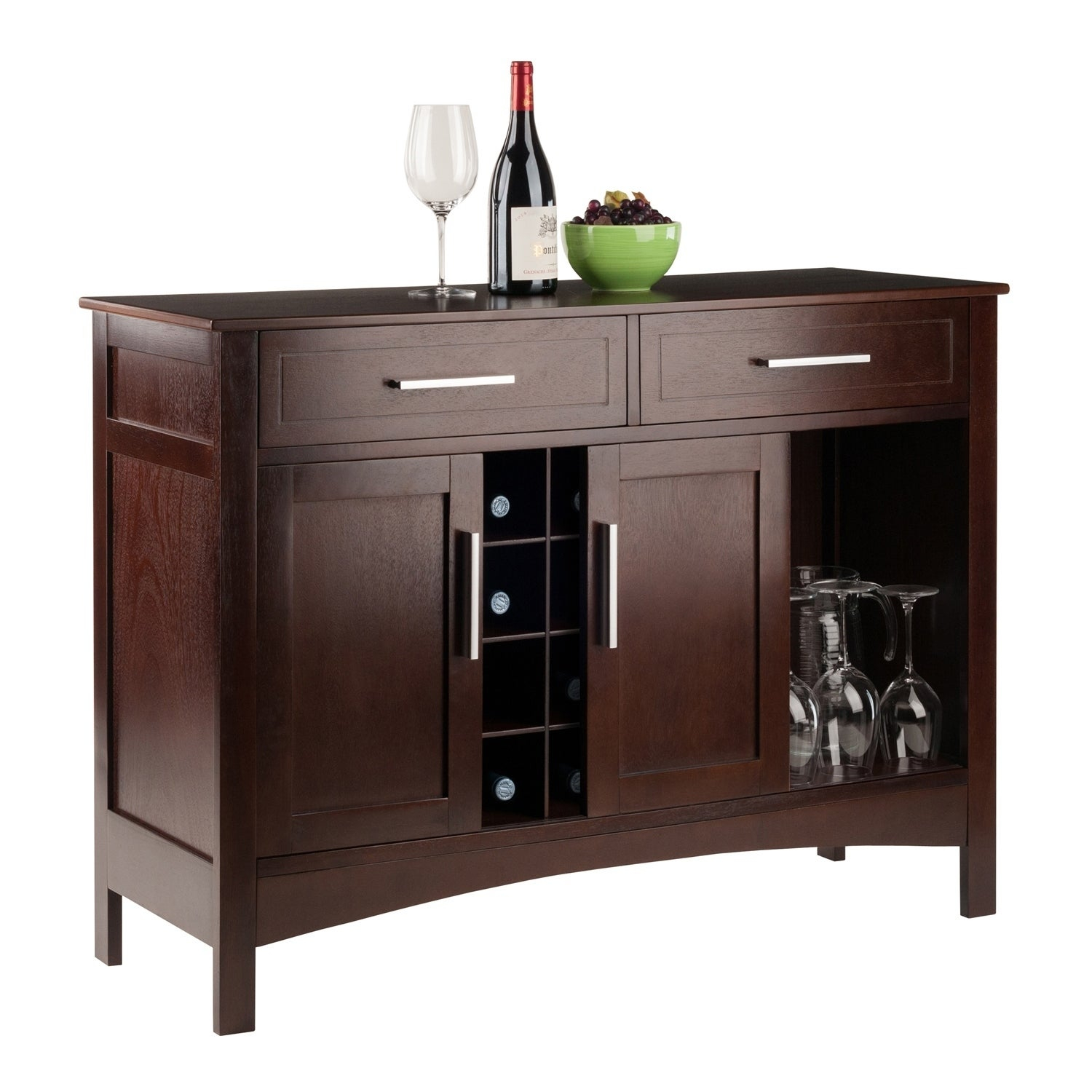 Winsome Gordon Solid And Composite Wood Buffet Cabinetsideboard In Cappuccino Finish with sizing 1500 X 1500