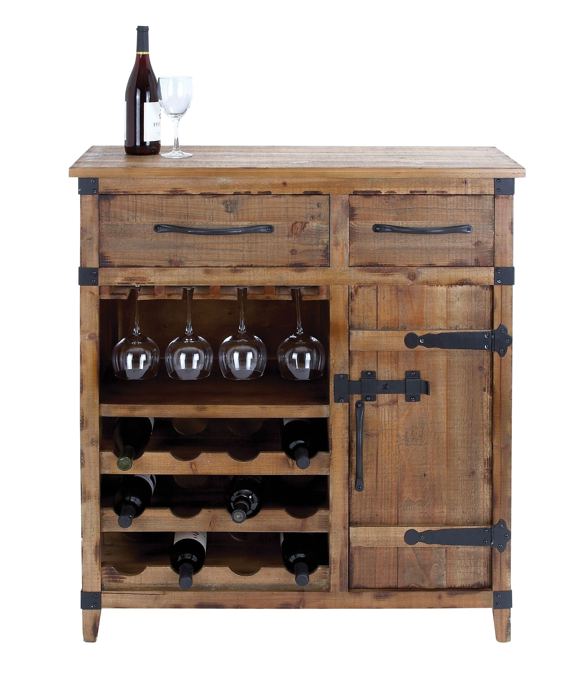 Woodland Import Wine Cabinet With Shelves Racks Utility for measurements 1996 X 2336