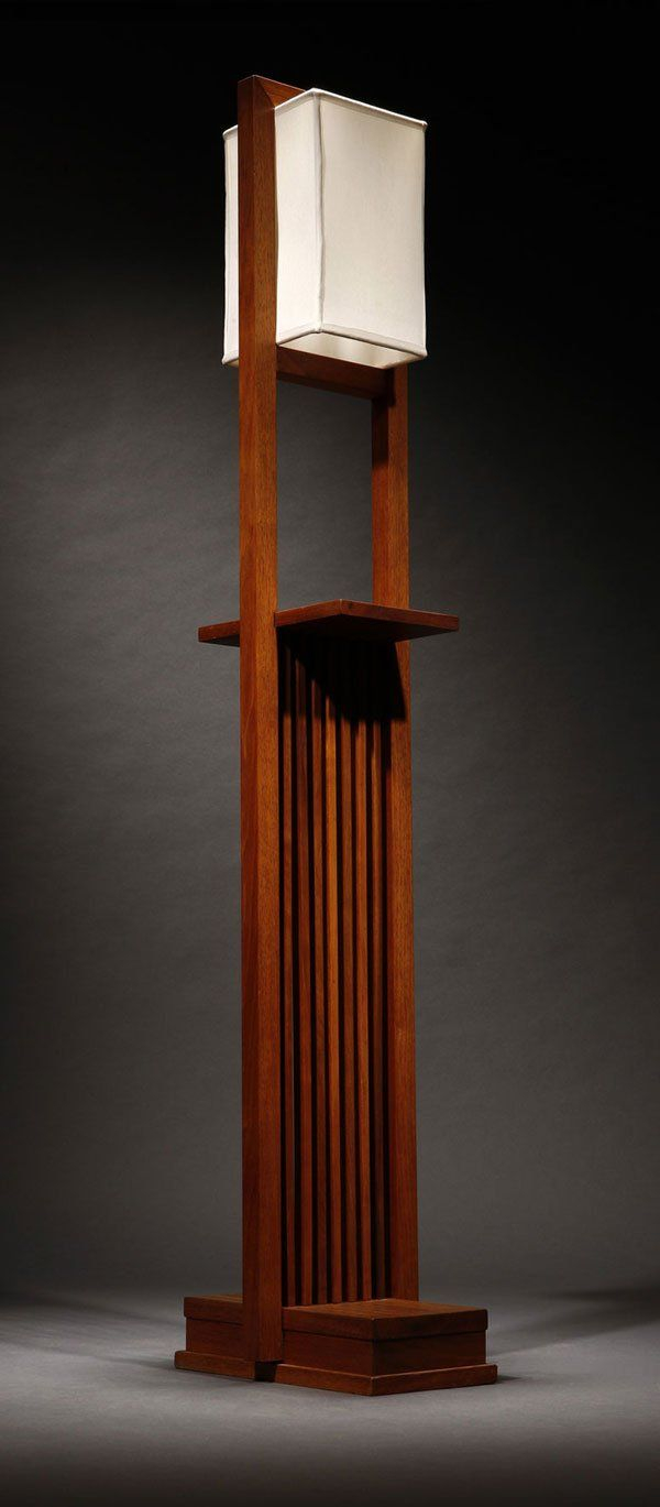 1142 A Frank Lloyd Wright Designed Walnut Floor Lamp with regard to measurements 600 X 1369