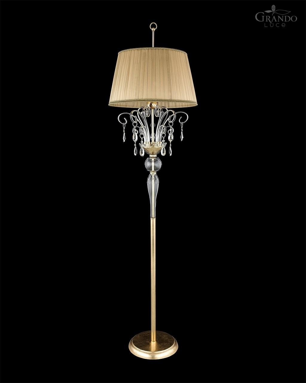 120fl Gold Leaf Crystal Floor Lamp Grandoluce within dimensions 1024 X 1280