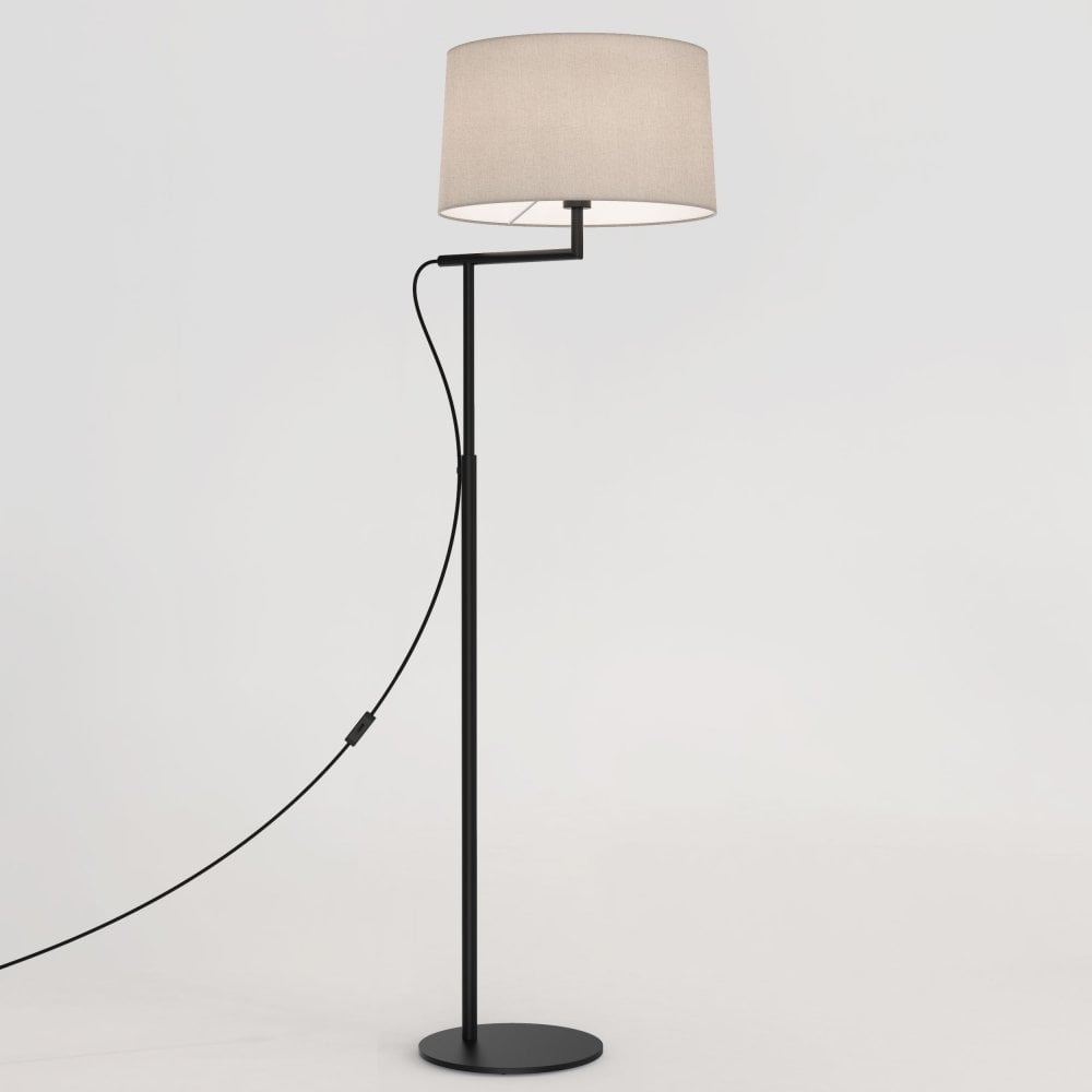 1404007 Telegraph Swing Arm Single Light Floor Lamp Base In Matt Black Finish in proportions 1000 X 1000