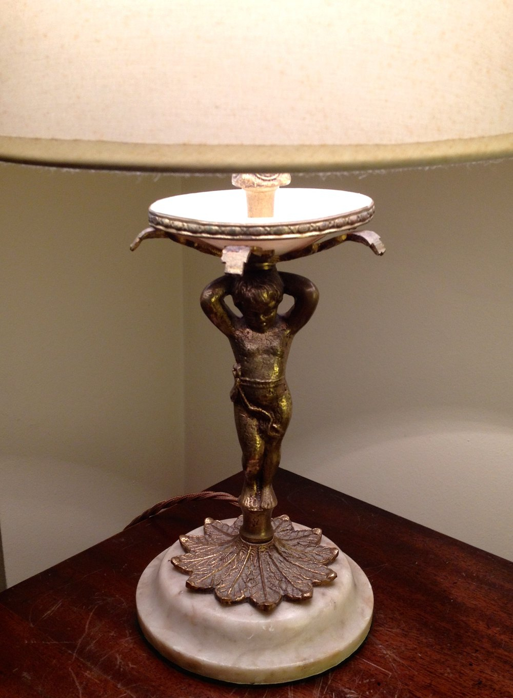 1800 Cherub Bronze On Marble Table Lamp with regard to size 1000 X 1360