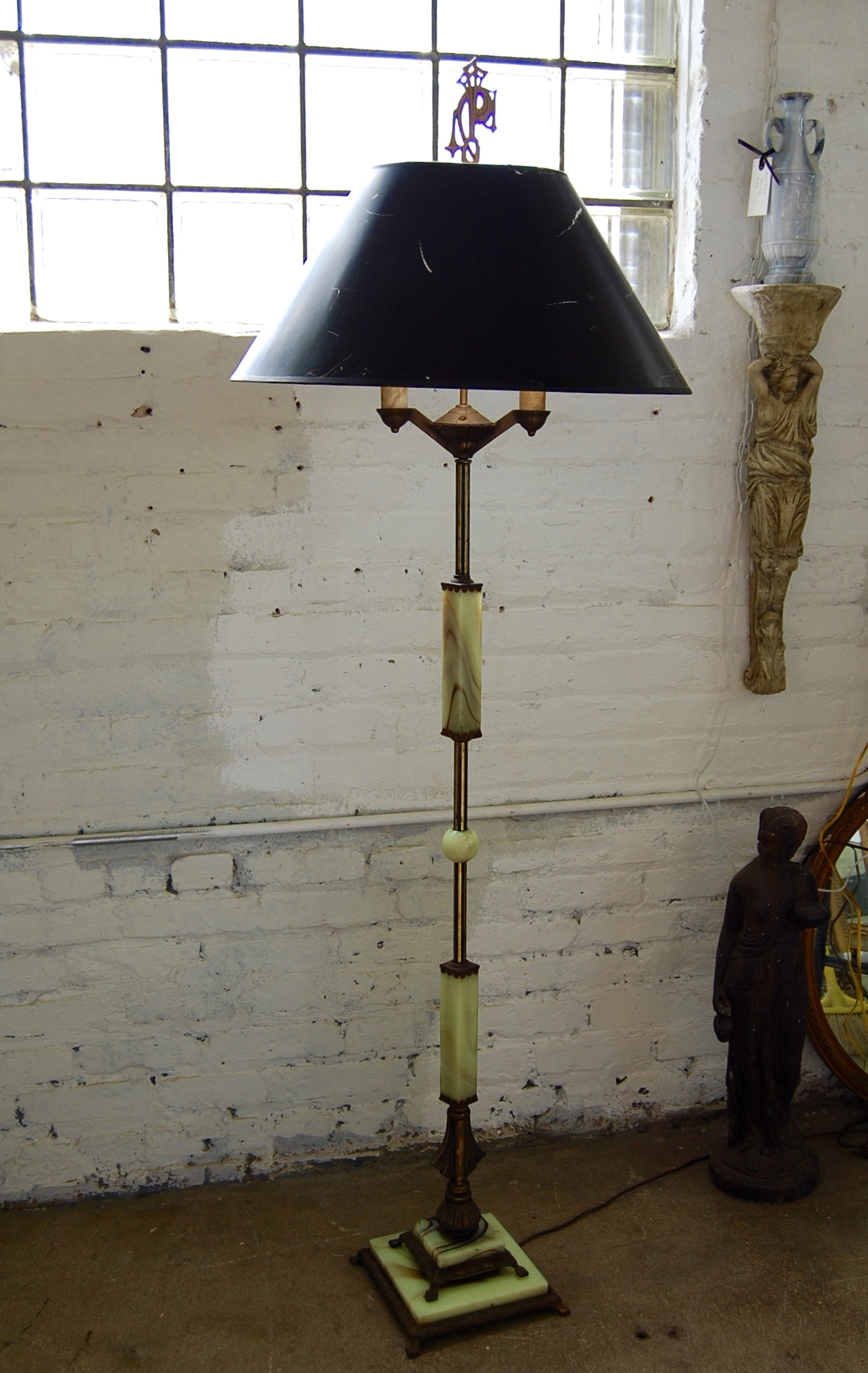 1920s Absinthe Green Marble Floor Lamp The Savoy Flea with dimensions 1389 X 2197