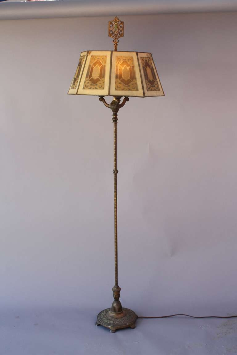 1920s Antique Floor Lamp With Metal Mesh Shade Dolls House with regard to measurements 768 X 1152