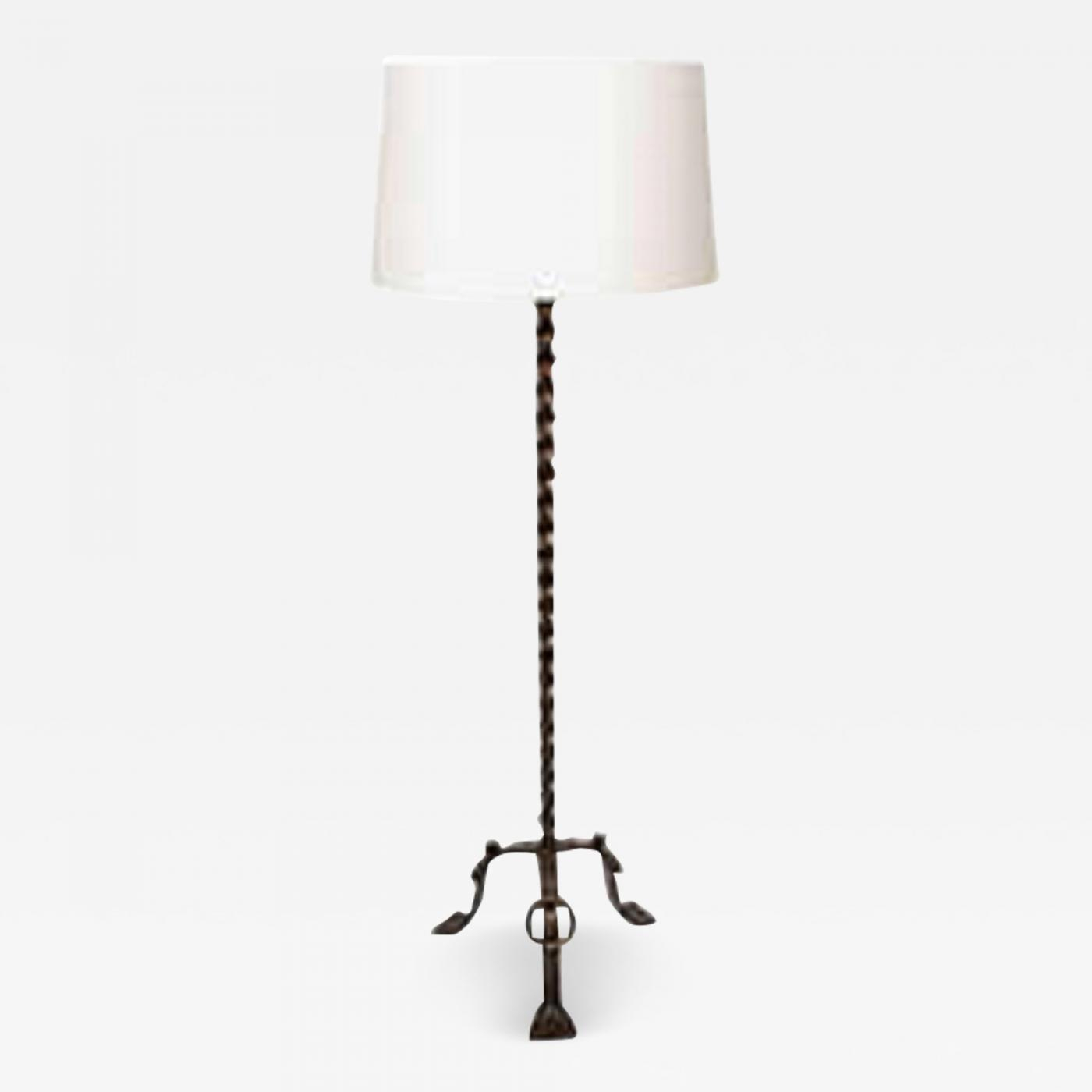 1940s French Art Moderne Floor Lamp Crafted Of Wrought Iron with measurements 1400 X 1400