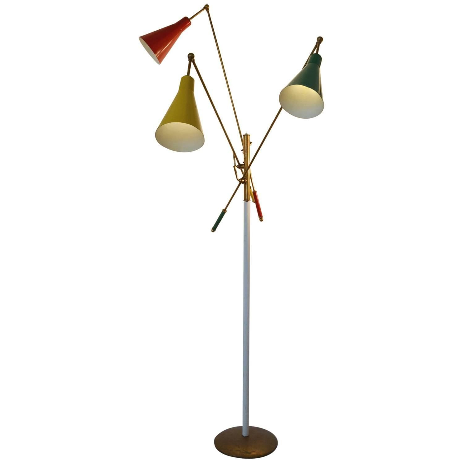 1950s Italian Multicolored Modernist Floor Lamp In The Style for measurements 1498 X 1498