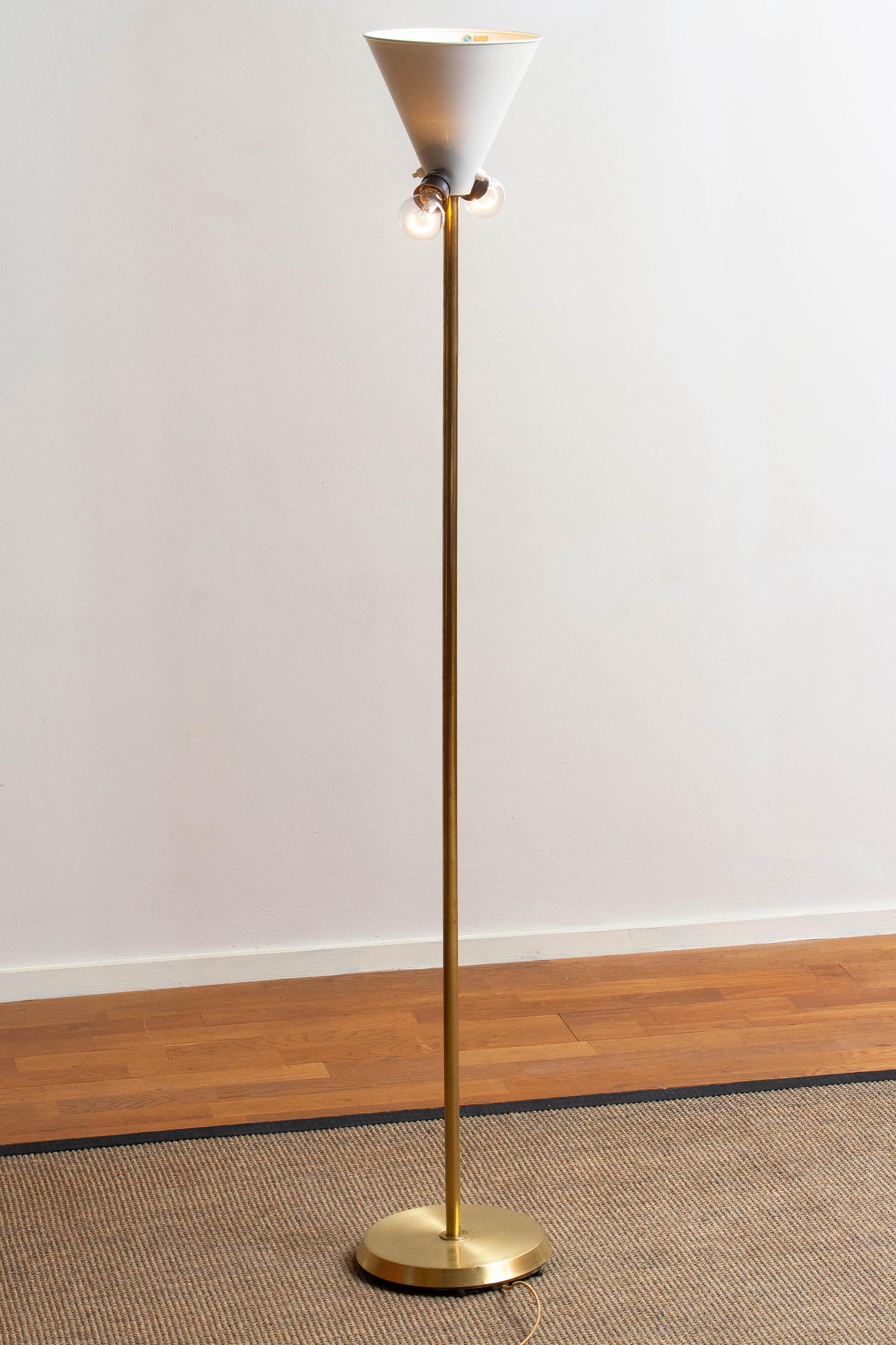 1950s Up Light Floor Lamp In Brass And Metal Fagerhults throughout proportions 2518 X 3777
