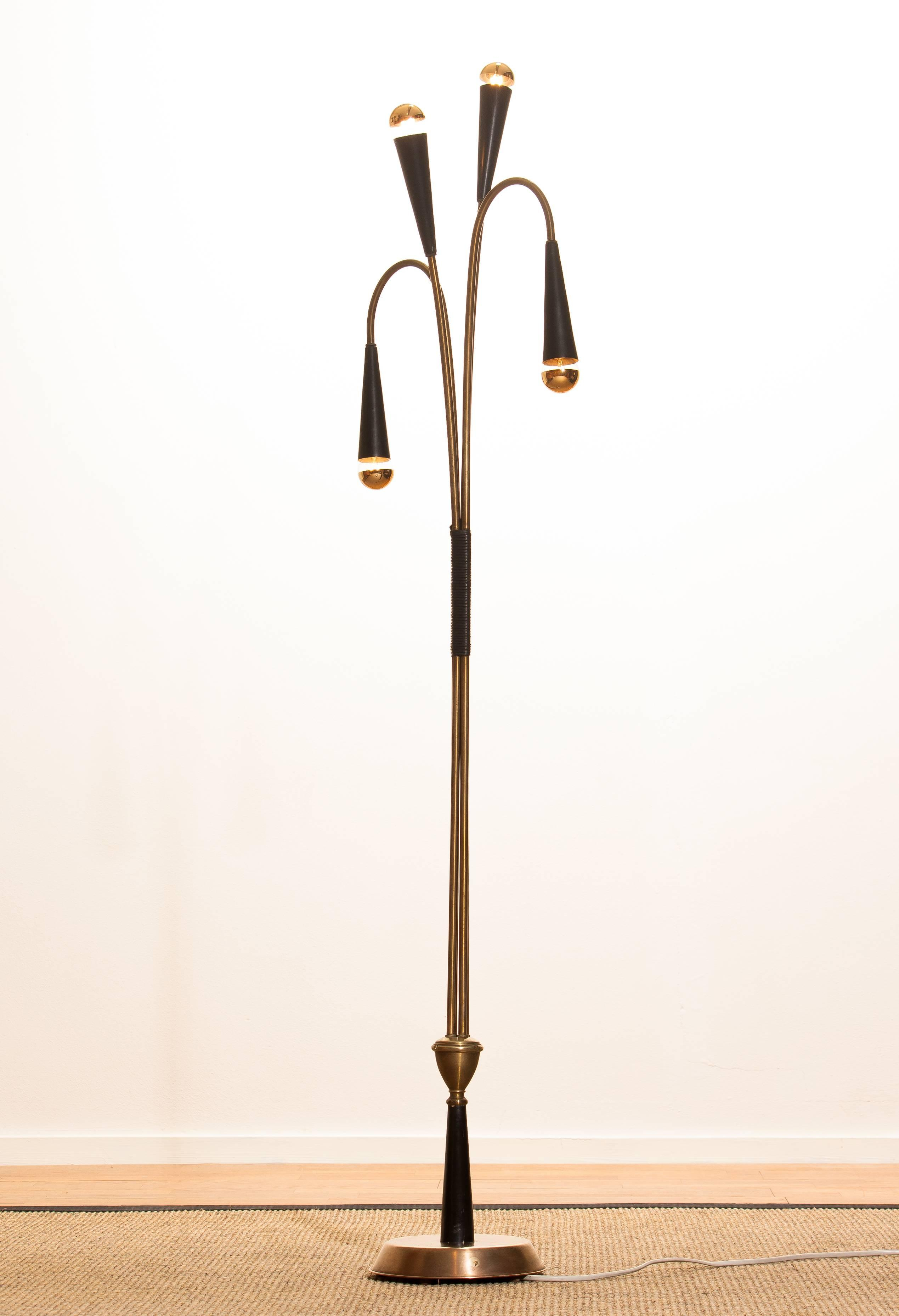 1960s Rare Brass Floor Lamp Oscar Torlasco For Lumi for measurements 2538 X 3713