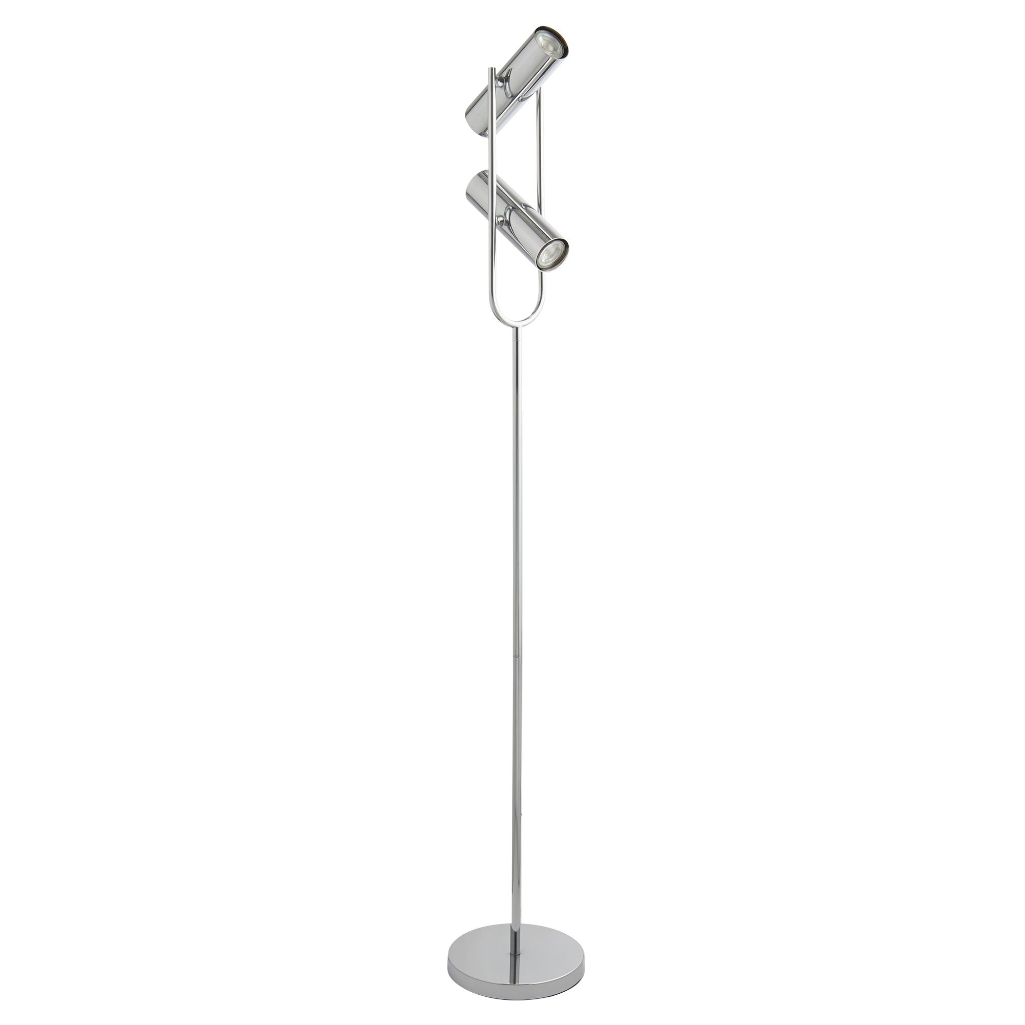 2 Light Spotlight Cylinder Shade Floor Lamp Chrome intended for sizing 2000 X 2000