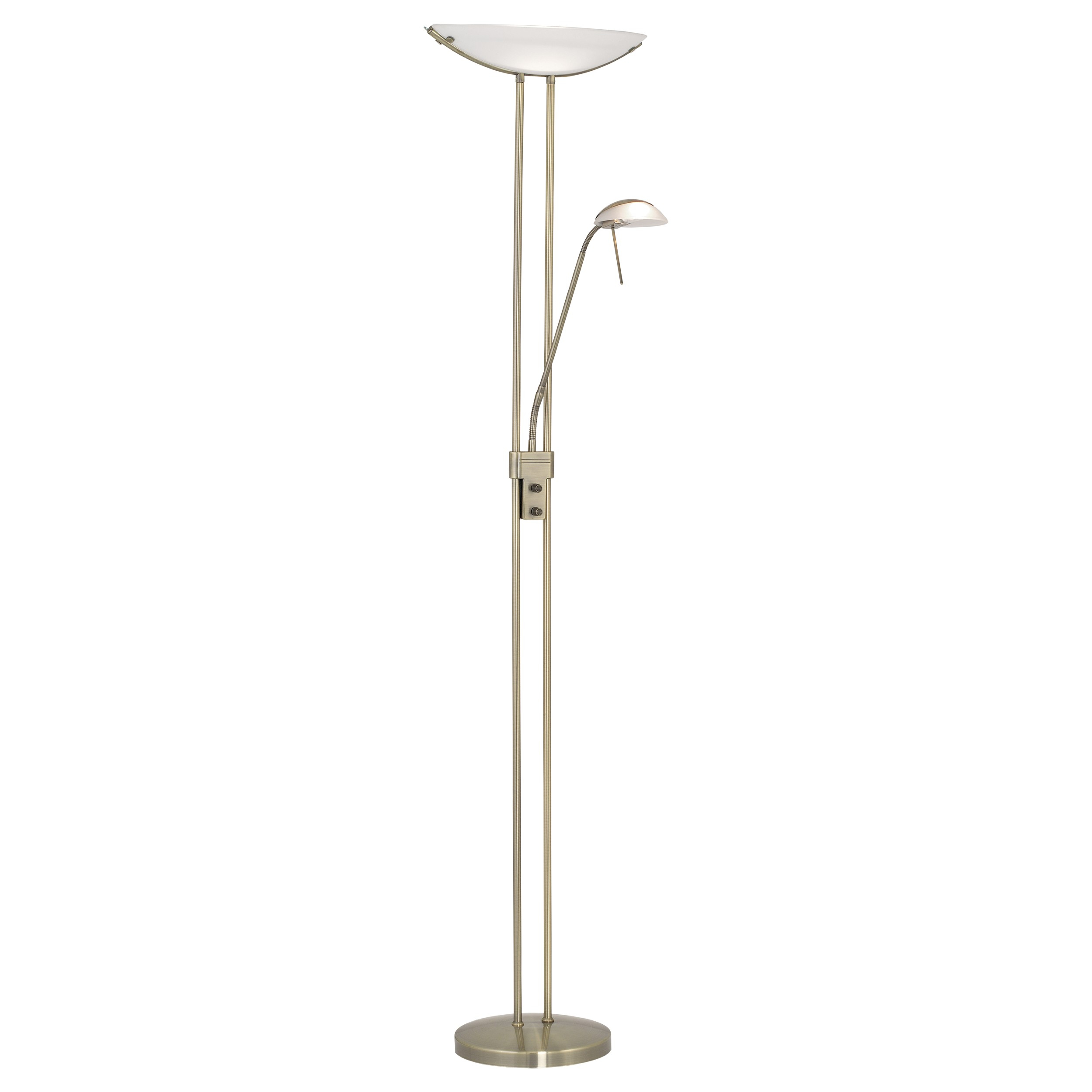 2 Light Traditional Dimmer Floor Lamp Bronzed And Glass intended for proportions 2500 X 2500