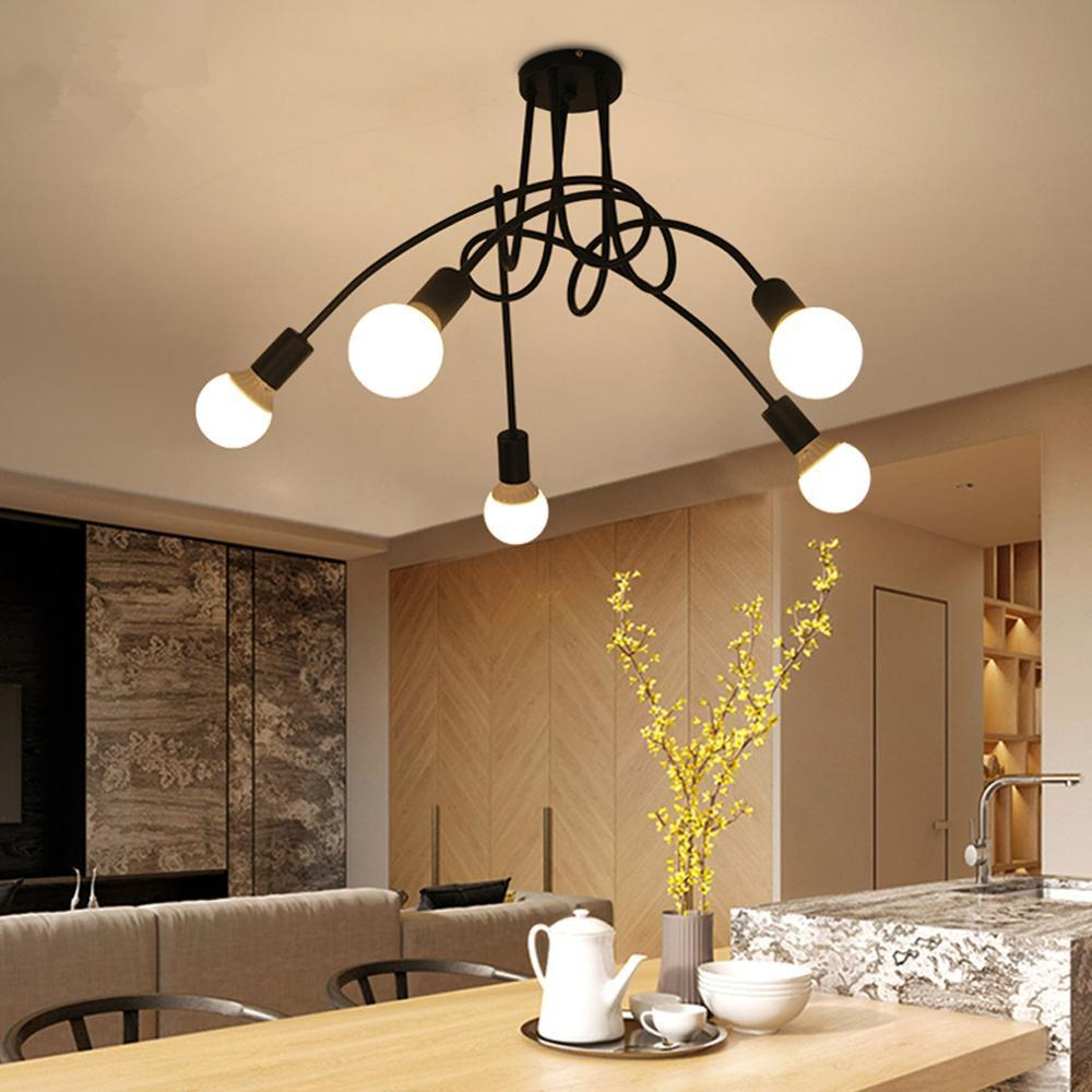2019 Loft Spider Ceiling Chandelier E27 Lamp Modern Fixtures Ding Room Bedroom Creative Home Lighting Multiple Wrought Iron Lights From for size 1000 X 1000