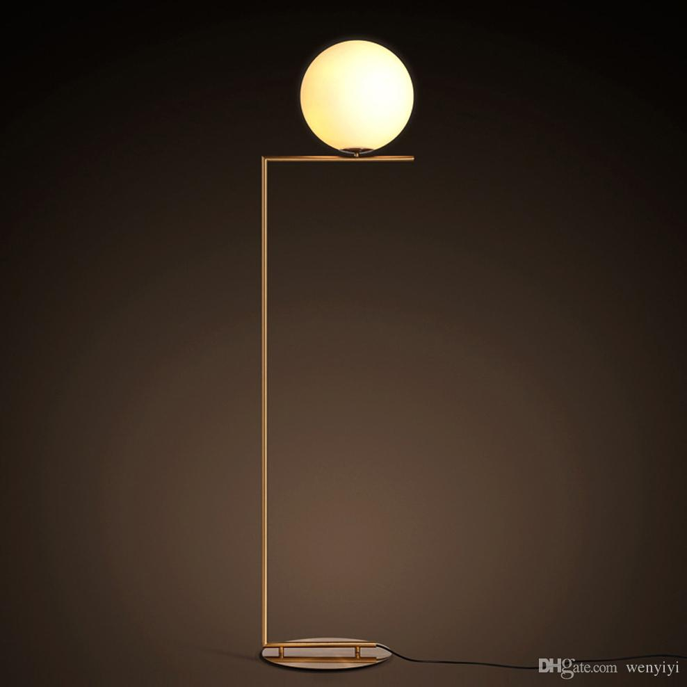 2019 Modern Simple Gold Floor Lamps For Bedroom Led Source Contemporary Design Art Decoration White Glass Ball Lights From Wenyiyi 16232 for measurements 988 X 988