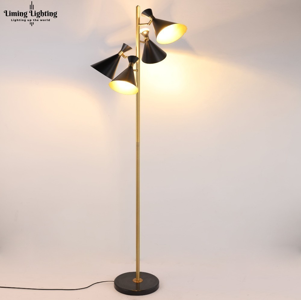 2019 Studio Retro Industrial Bar Creative Nordic Copper Gold Tripot Led Floor Lamp Floor Light Standing Light Living Room Fixture From within size 1000 X 999