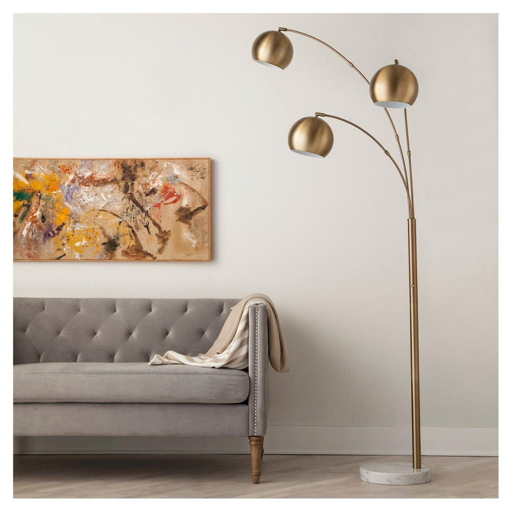 3 Globe Arc Floor Lamp Antique Brass Includes Cfl Bulb intended for sizing 1000 X 1000