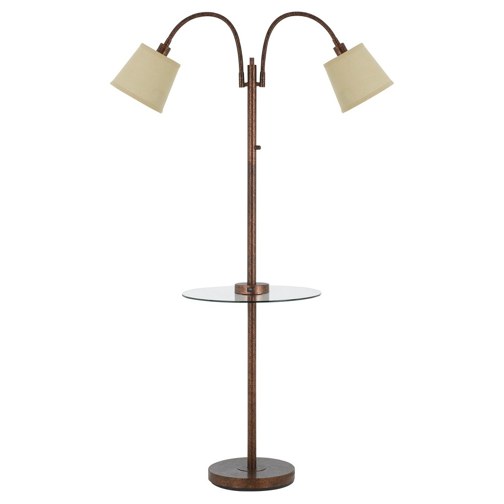 40w 3 Way Gail Metal Double Gooseneck Floor Lamp With Glass pertaining to measurements 1000 X 1000