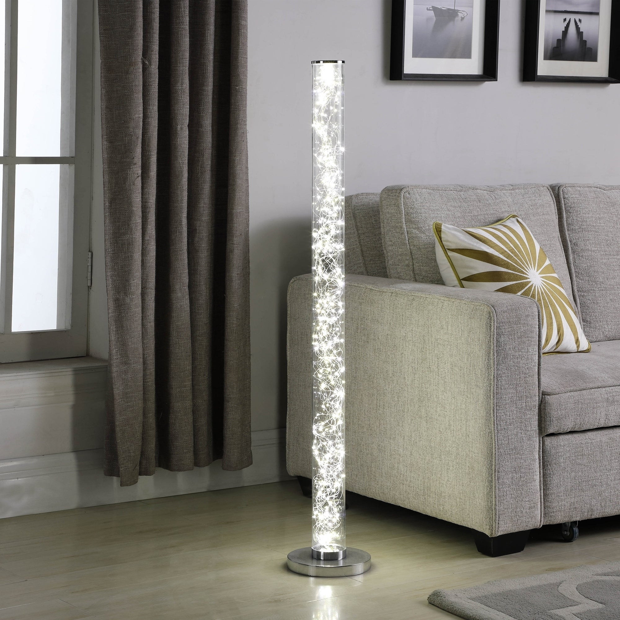 49 In Exposed Rope Led Minari Clear Column Floor Lamp pertaining to size 2000 X 2000