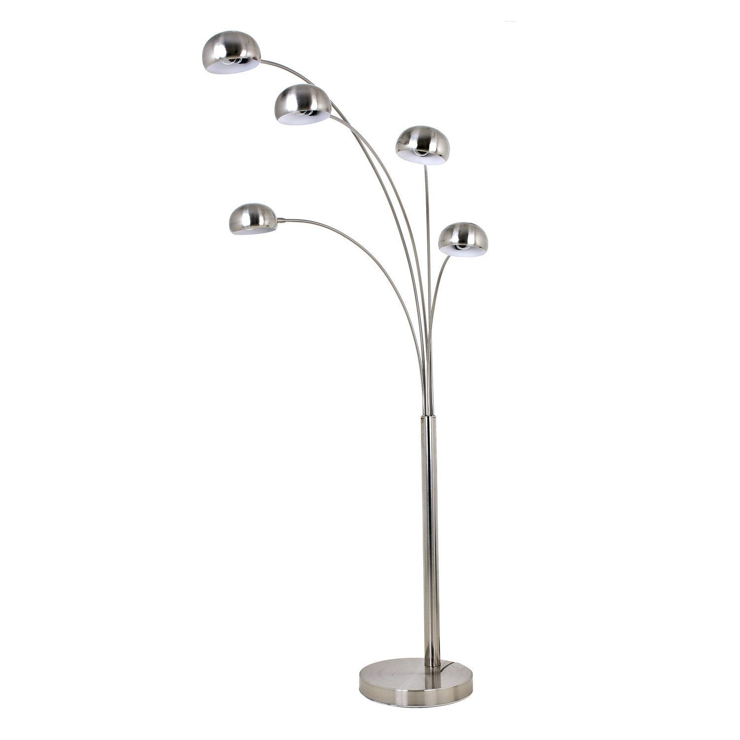 5 Arm Bow Chrome Floor Lamp Modern With Mid Century Flair pertaining to proportions 1500 X 1500