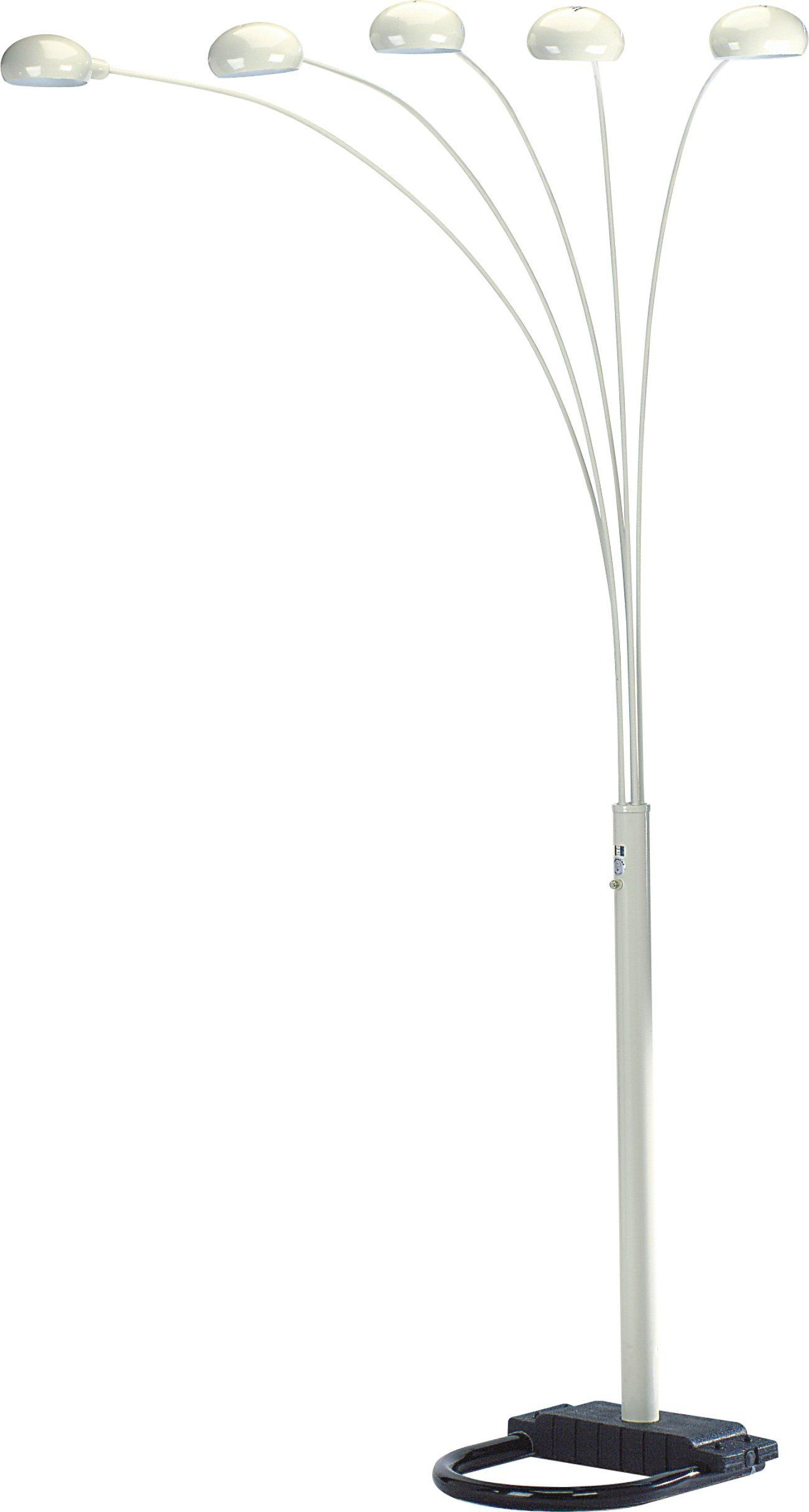 5 Armed Arc Floor Lamp With Adjustable Domes White pertaining to proportions 1301 X 2430