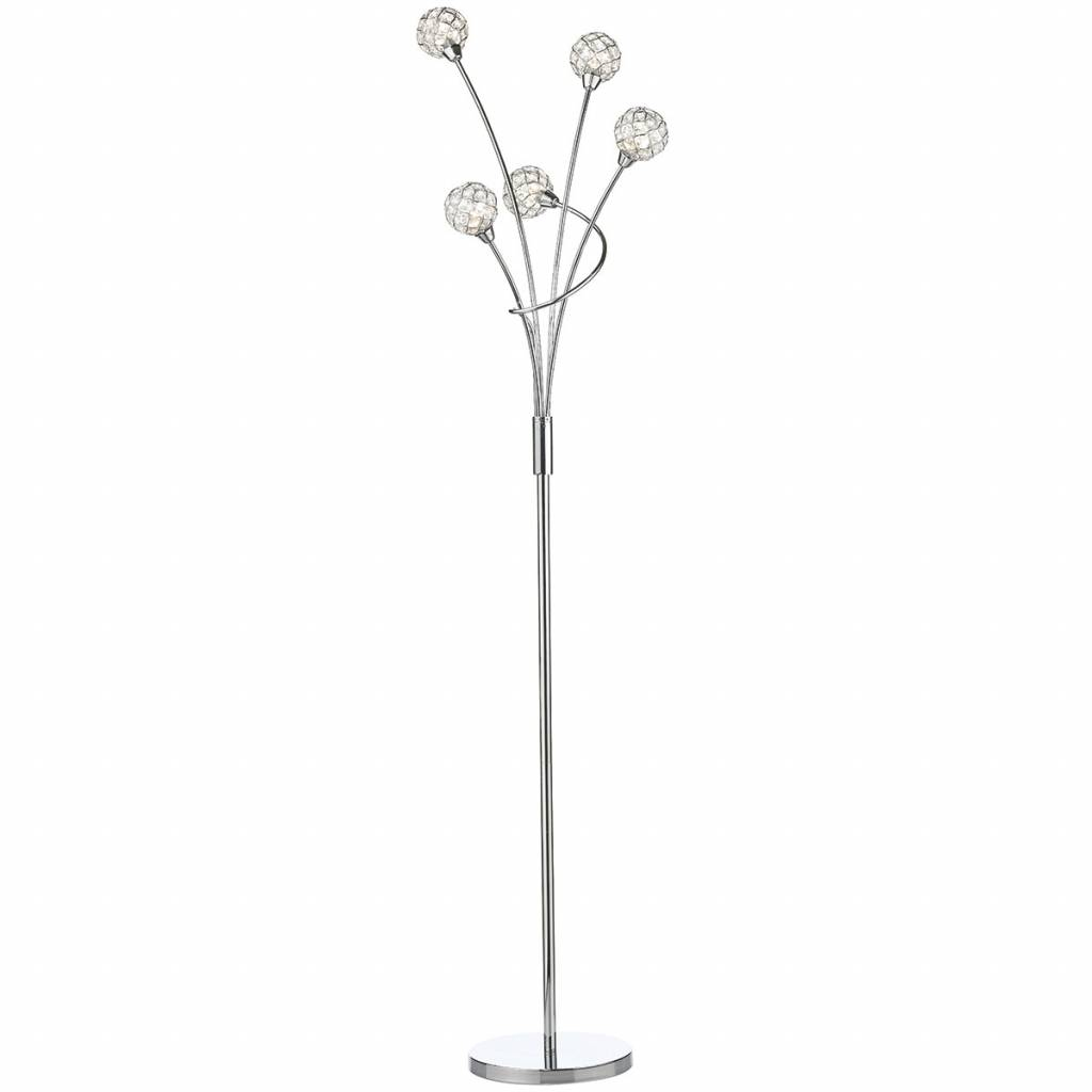 5 Light Beaded Ball Floor Lamp Polished Chrome in size 1024 X 1024